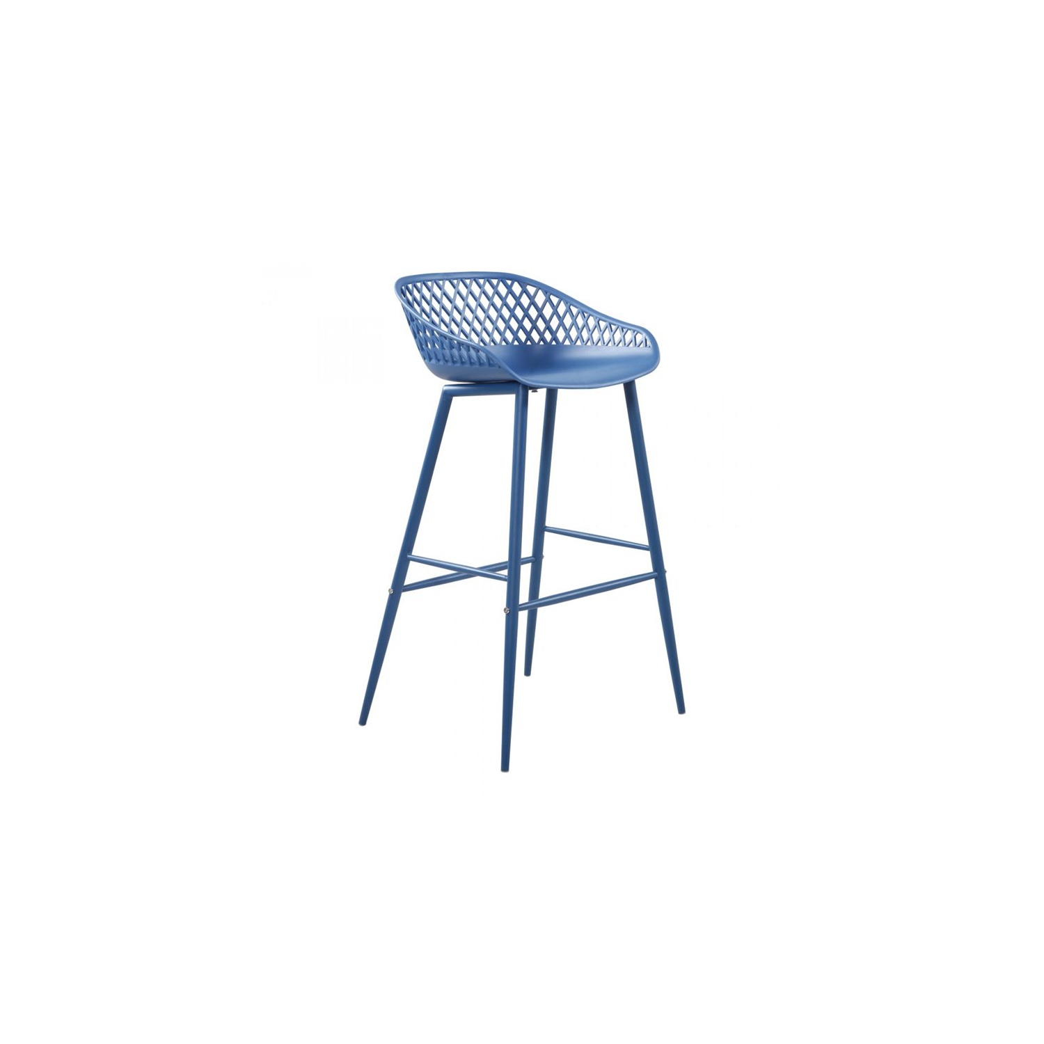 Moe's Home Collection Piazza 29" Plastic Patio Bar Stools in Blue