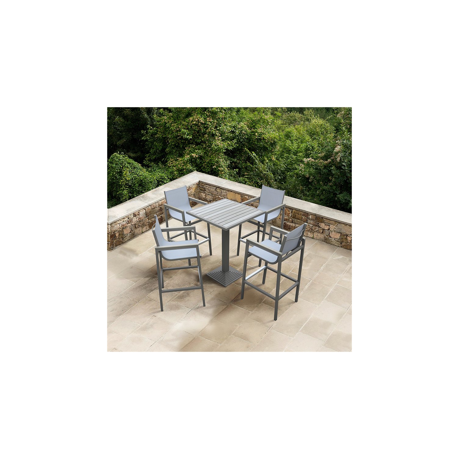 Hawthorne Collections 31" Patio Bar Stool in Gray