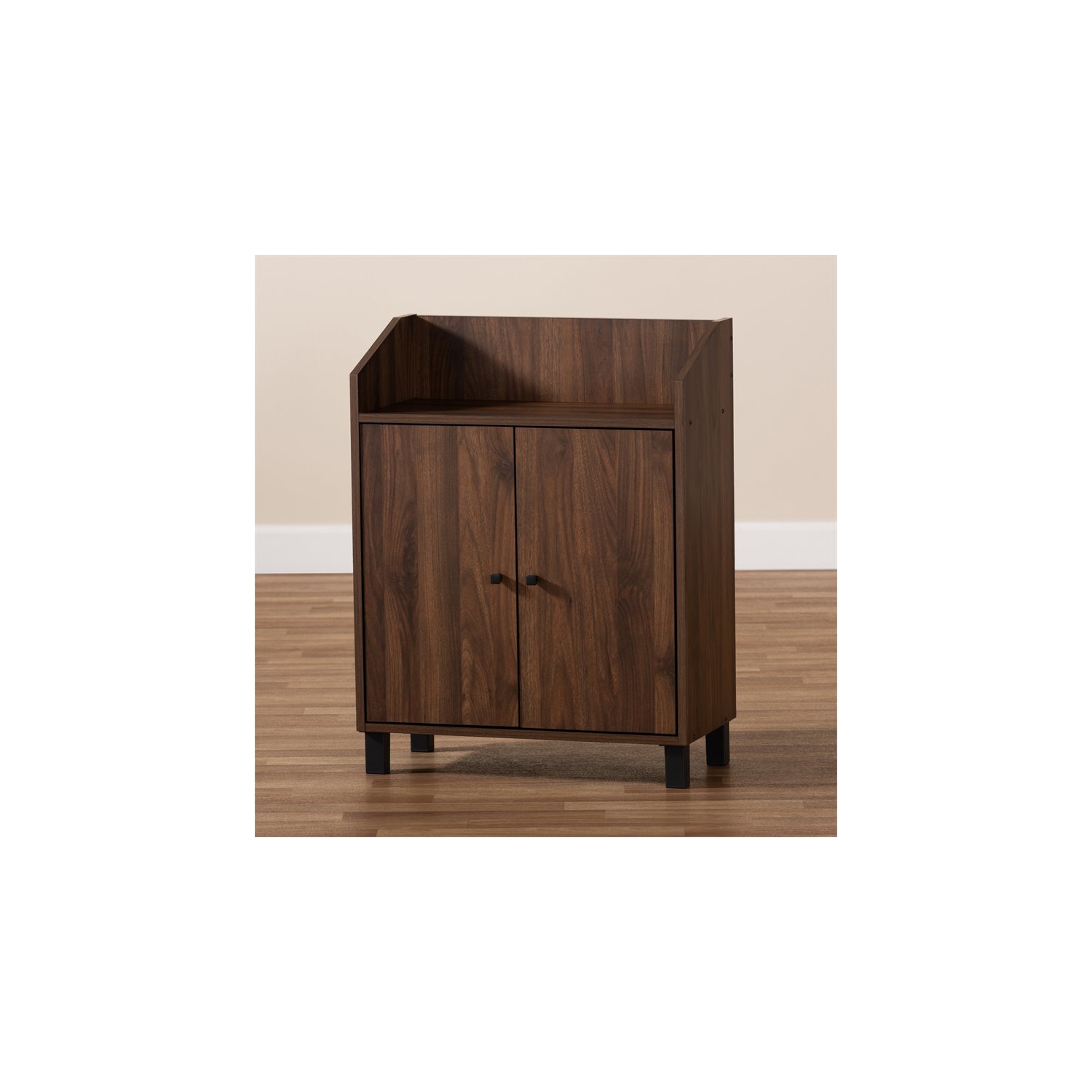 Baxton Studio – Armoire à chaussures Rossin en bois au fini noyer brun avec 2 portes