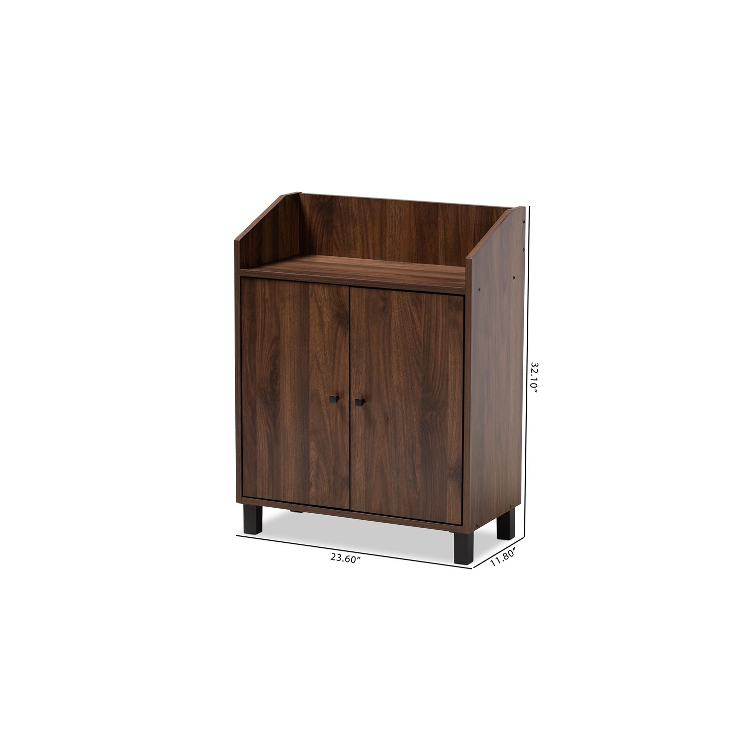 Baxton Studio – Armoire à chaussures Rossin en bois au fini noyer brun avec 2 portes