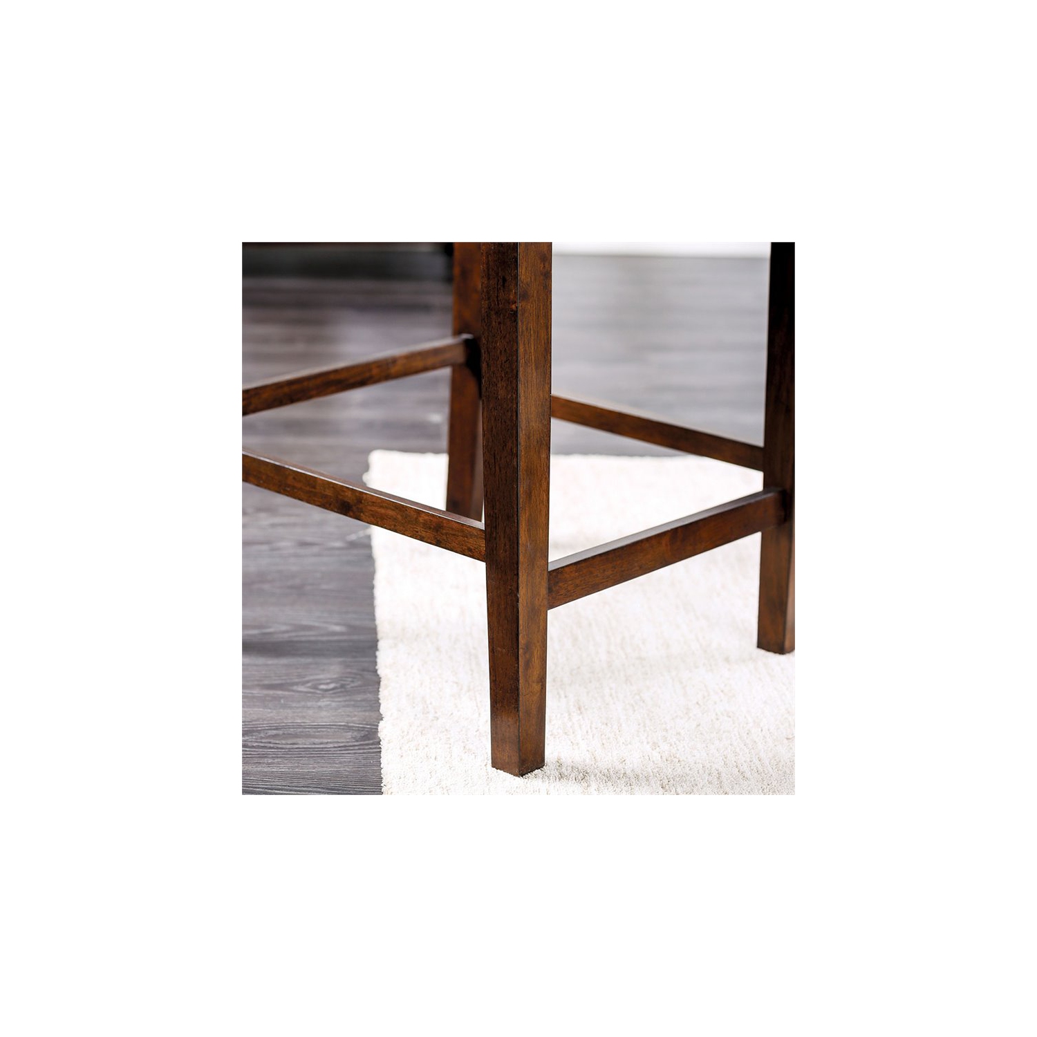 Tabouret de comptoir en bois cloué Furniture of America Elona, cerisier