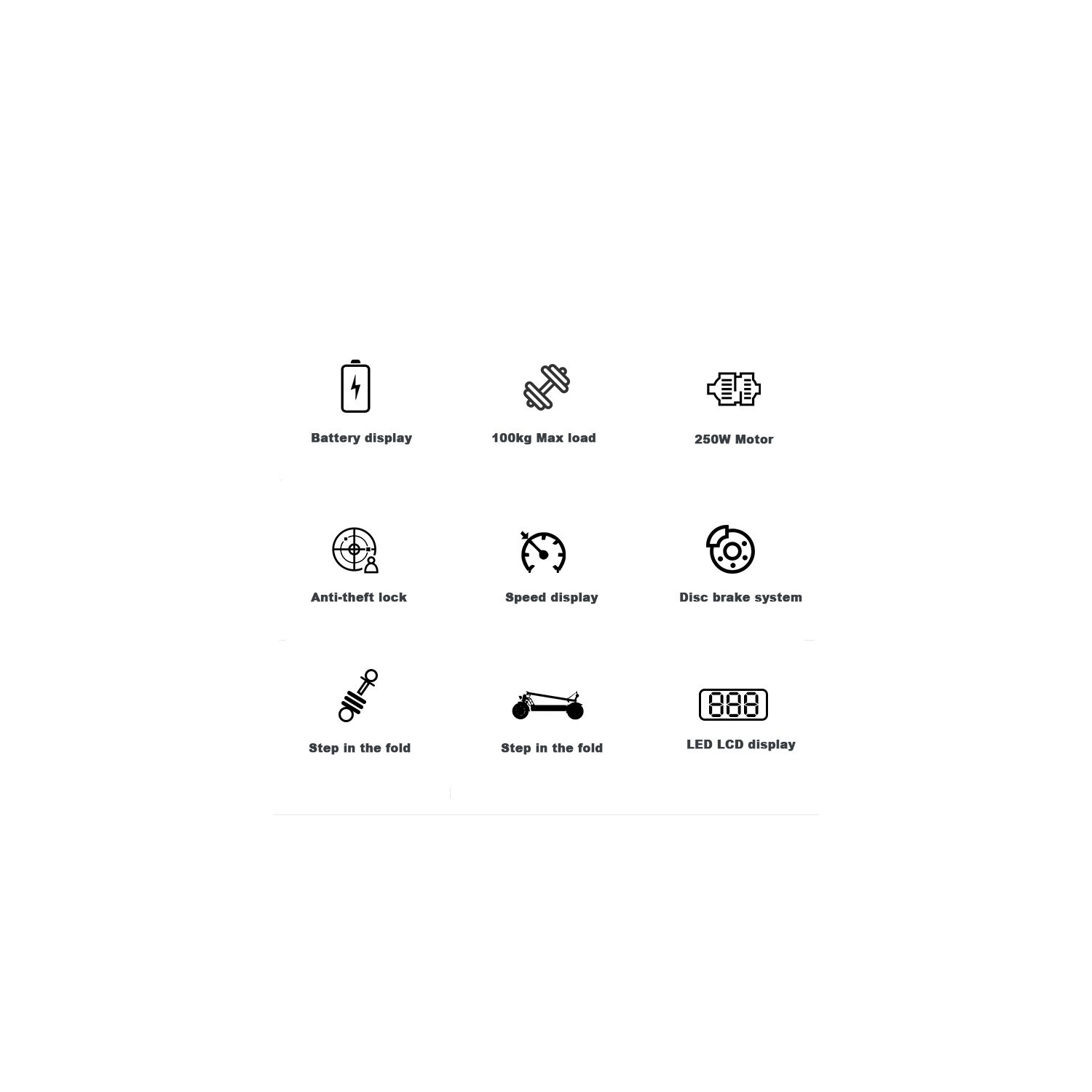 M8 Trottinette électrique pliable pour adultes 250 W vitesse JUSqu'À 20 KM/H 36 V-5 Ah batterie au lithium-ion jusqu'à 17 KM portée/charge,