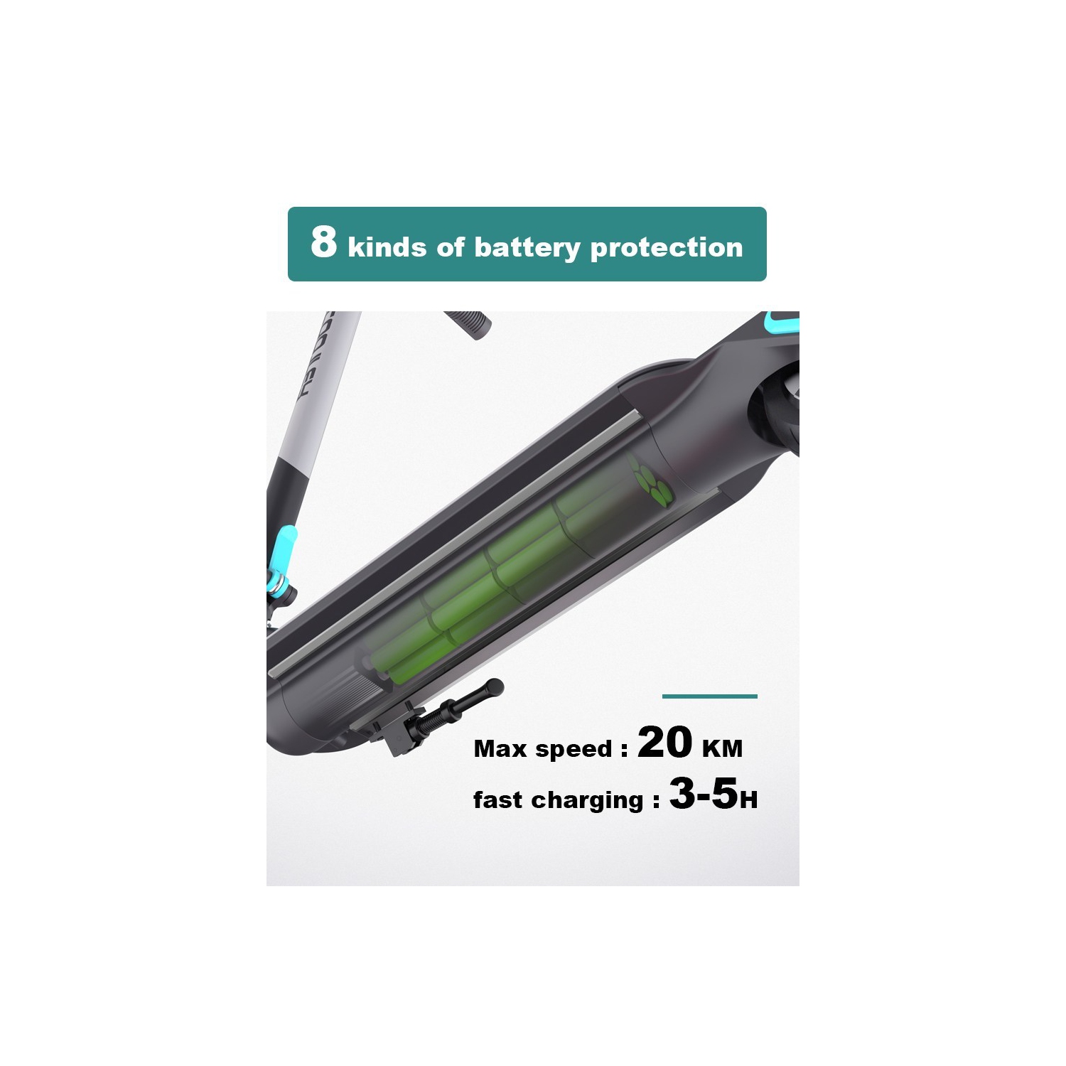 M8 Trottinette électrique pliable pour adultes 250 W vitesse JUSqu'À 20 KM/H 36 V-5 Ah batterie au lithium-ion jusqu'à 17 KM portée/charge,