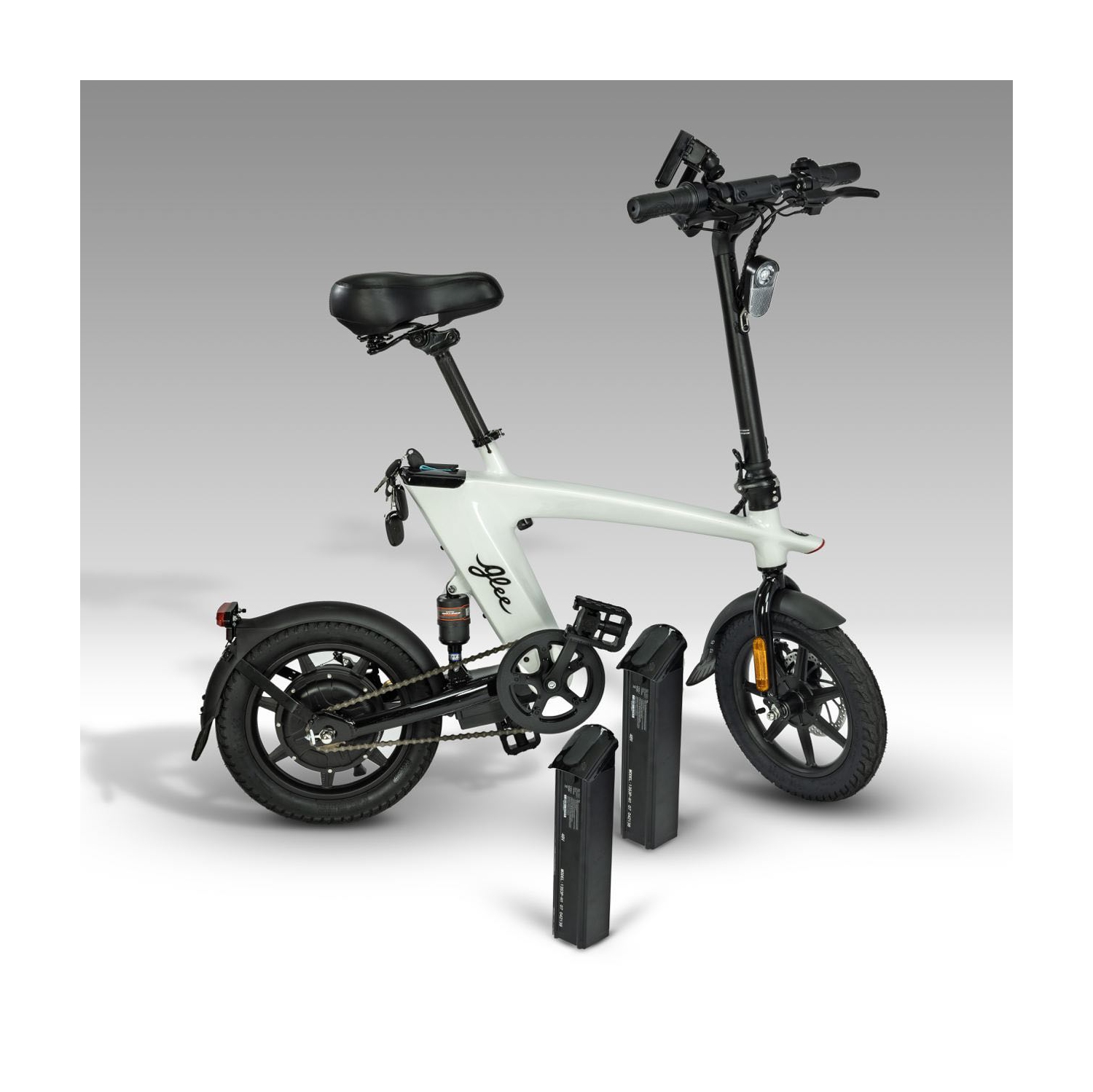 Glee eBikes Super Deal 48v 7.5ah Swappable Batteries 75km x 2 = 150 km /400w/32kmh Top Speed/3 Cycling Modes/+ Electronic In-frame Anti Theft / Electronic Stop and Start Controlled by FOB's (White)