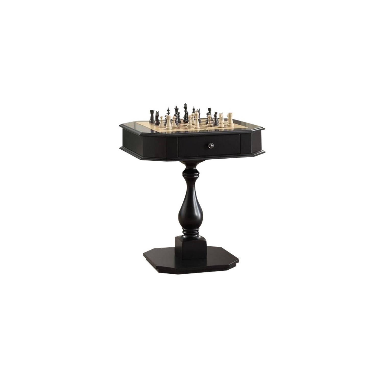 Table de jeu contemporaine en bois Bowery Hill, fini noir