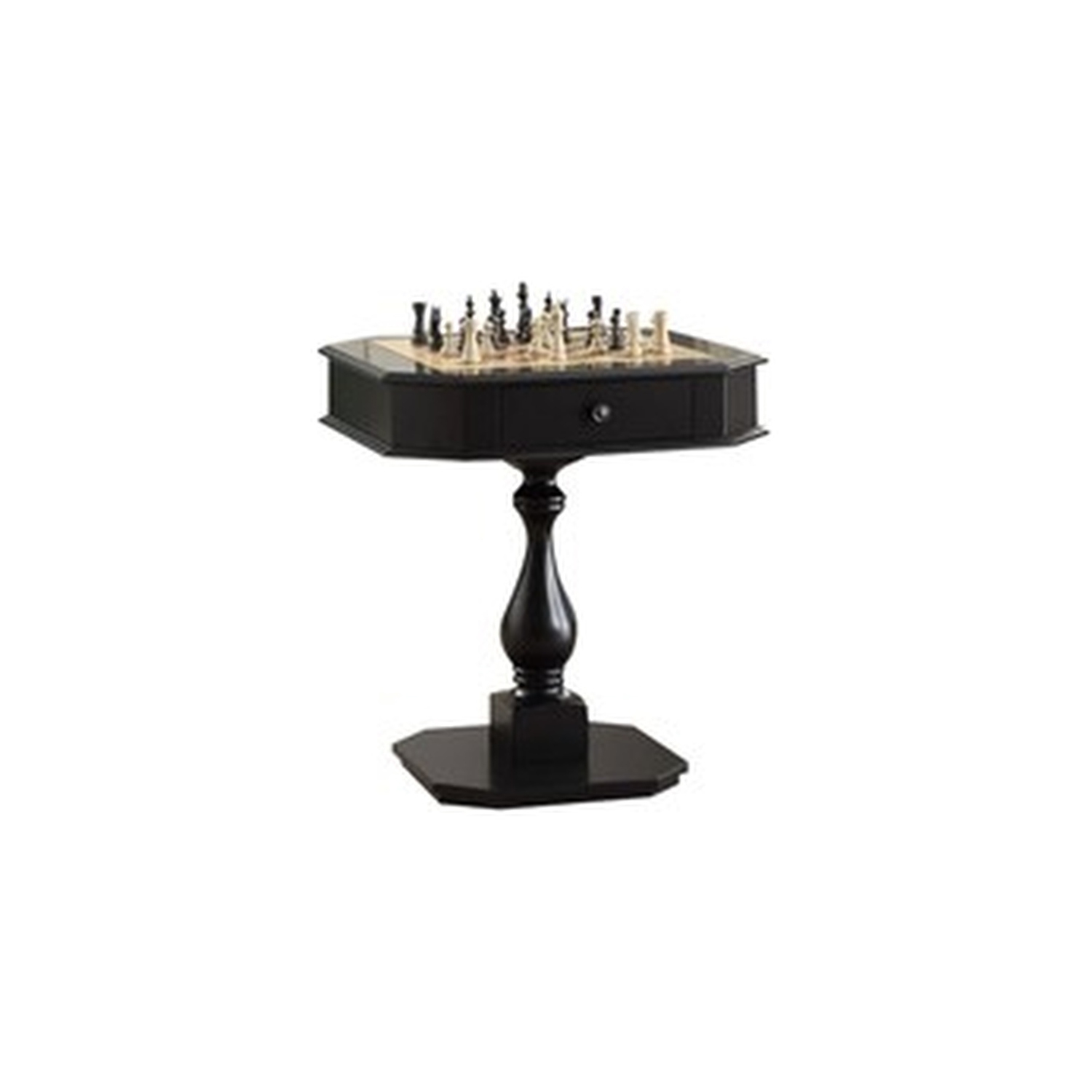 Table de jeu contemporaine en bois Bowery Hill, fini noir