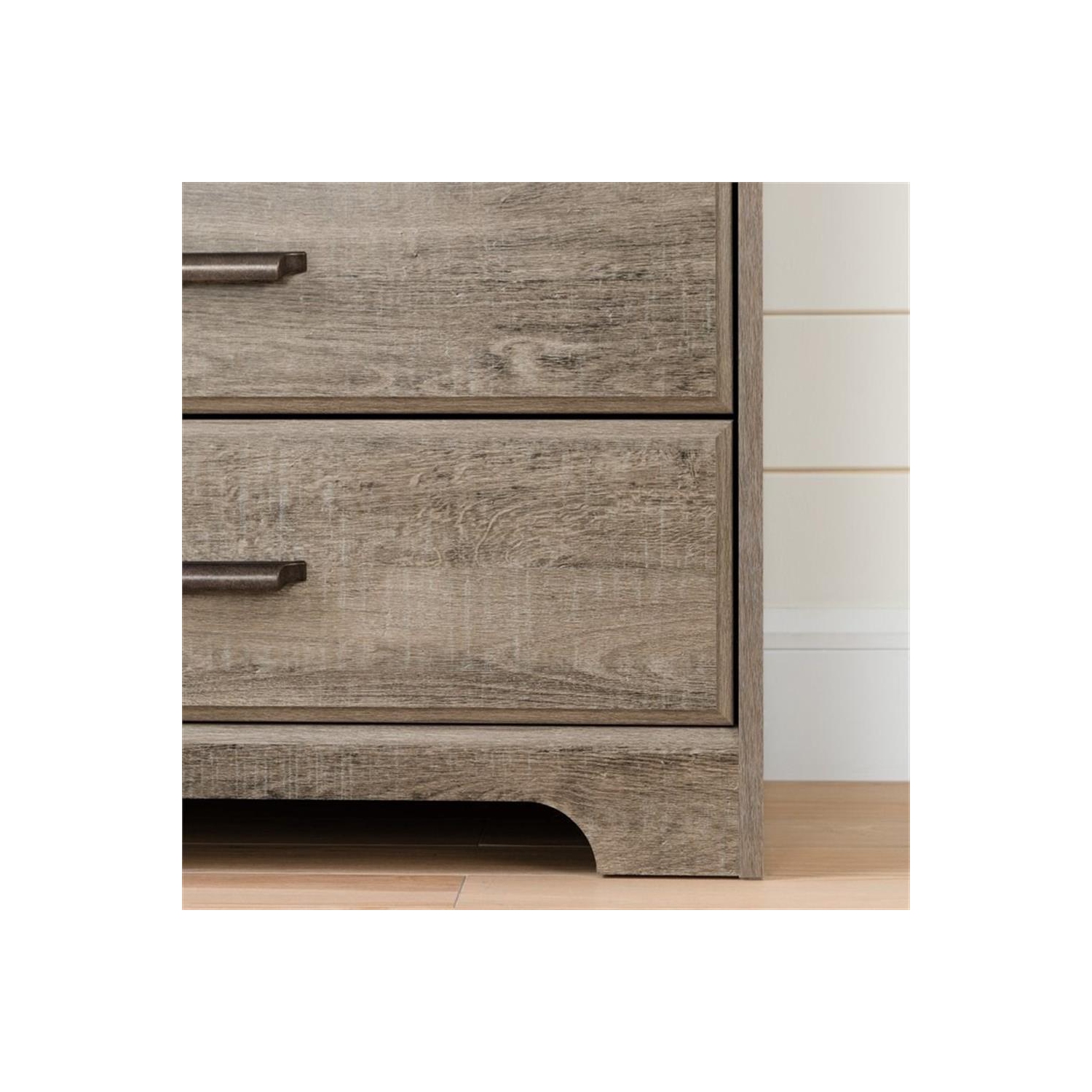South Shore – Commode à 8 tiroirs Versa, chêne vieilli