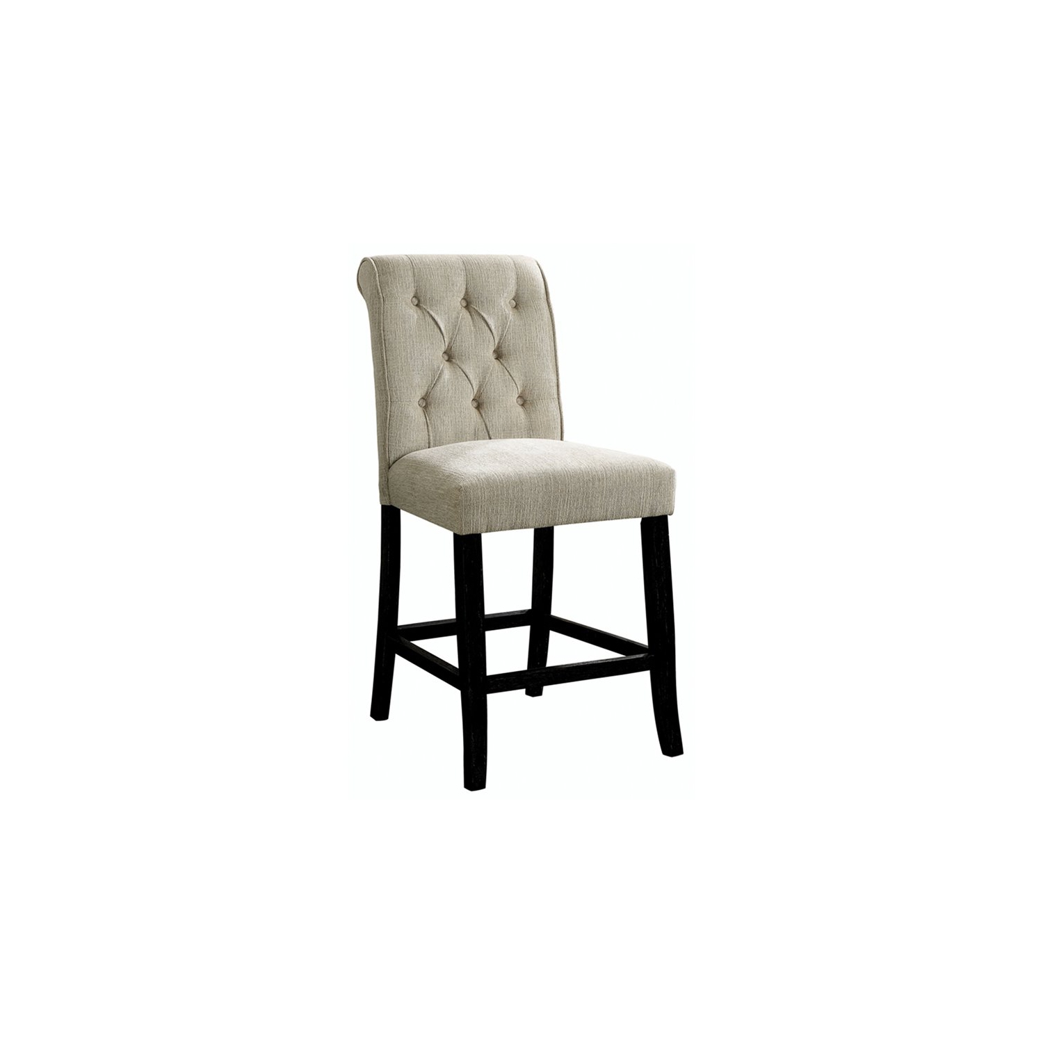 Furniture of America Landon Fabric Tufted Pub Chairs in Ivory