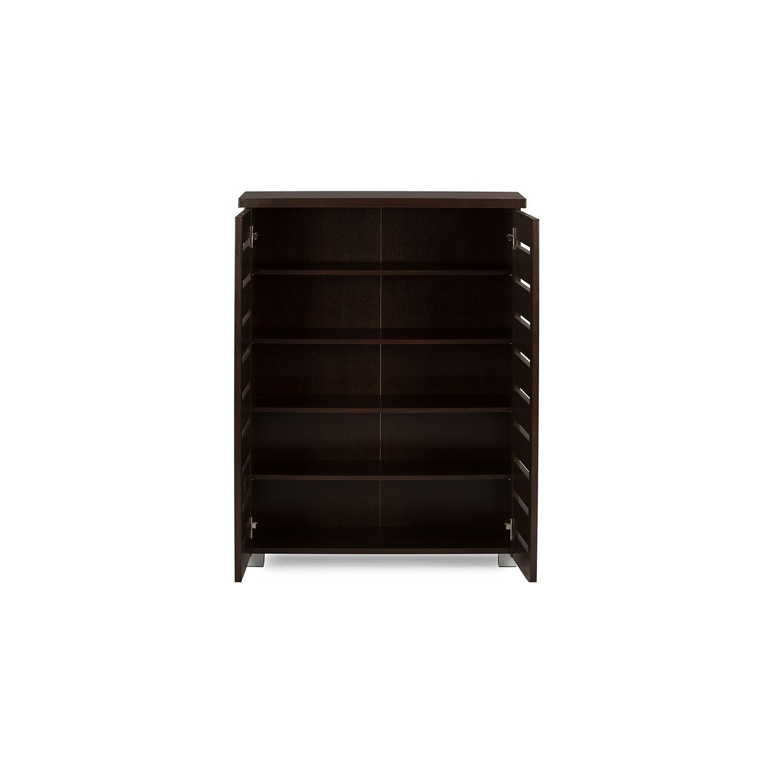 Bowery Hill 2 Door Shoe Cabinet in Dark Brown