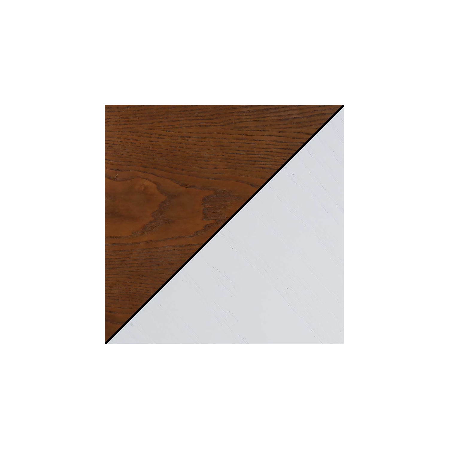 Table d’entrée à un tiroir avec tablette au fini bois blanc de French Country