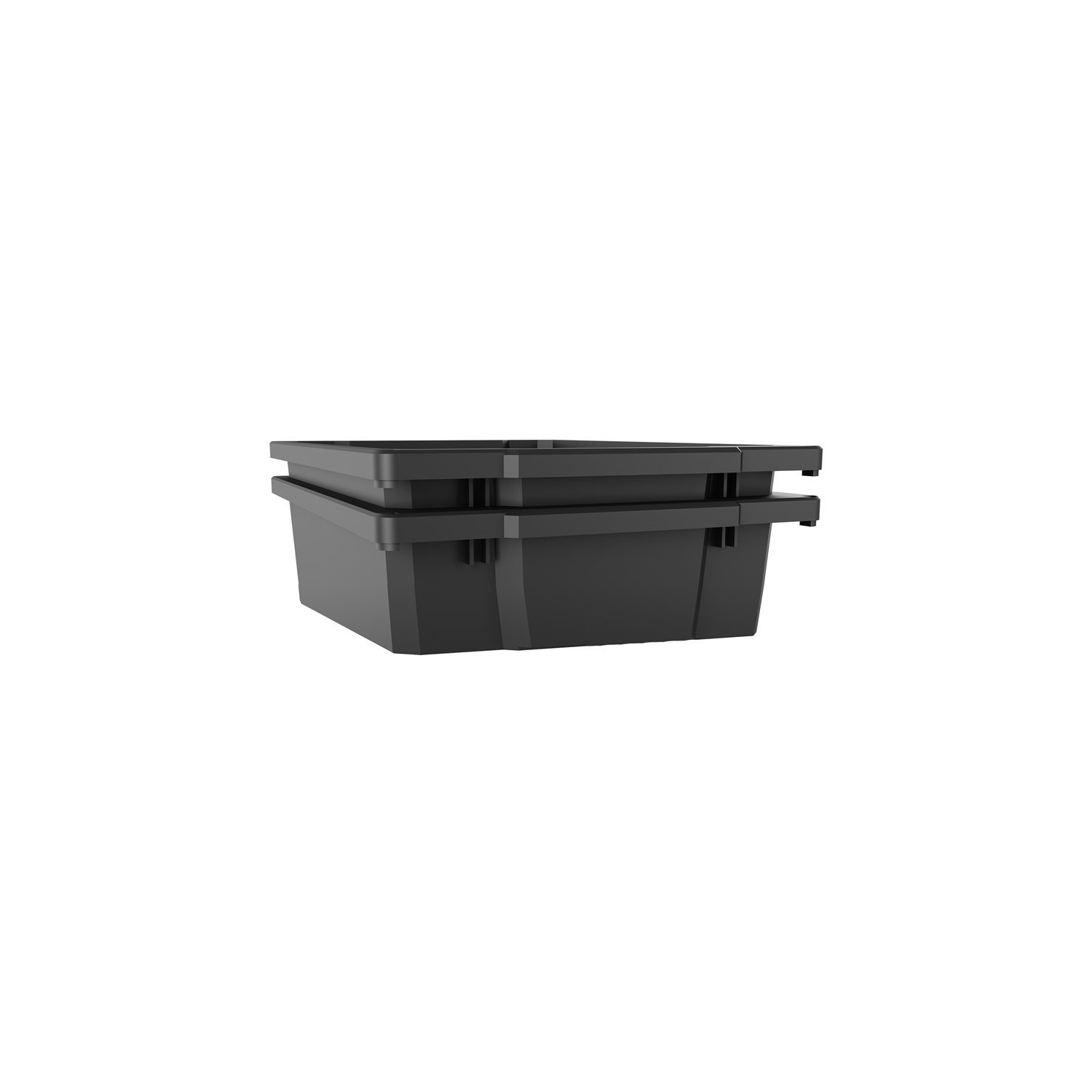 Space Solutions 6" Plastic Storage Bin 2-Pack Graphite/Charcoal