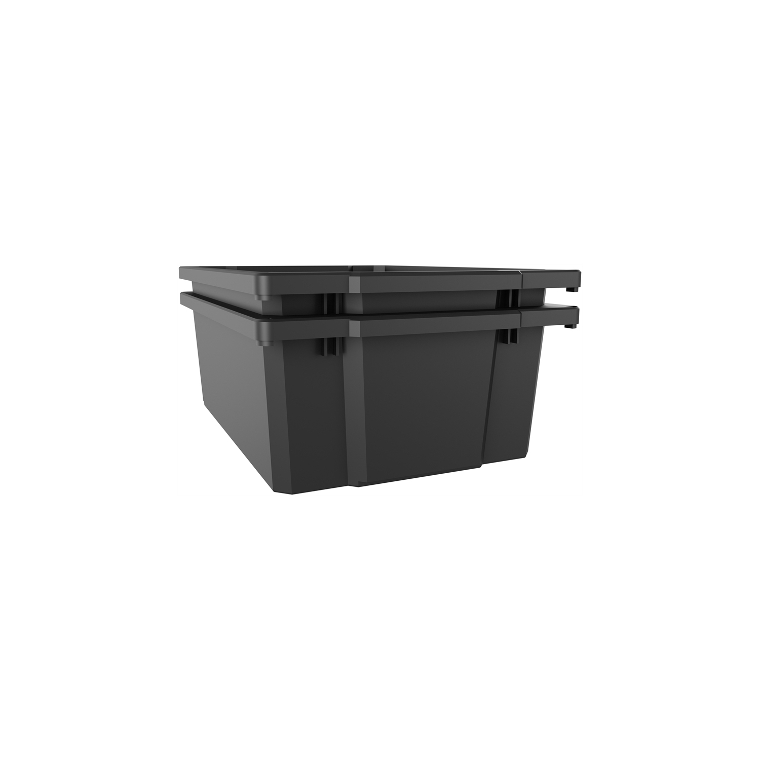 Space Solutions 6" Plastic Storage Bin 2-Pack Graphite/Charcoal