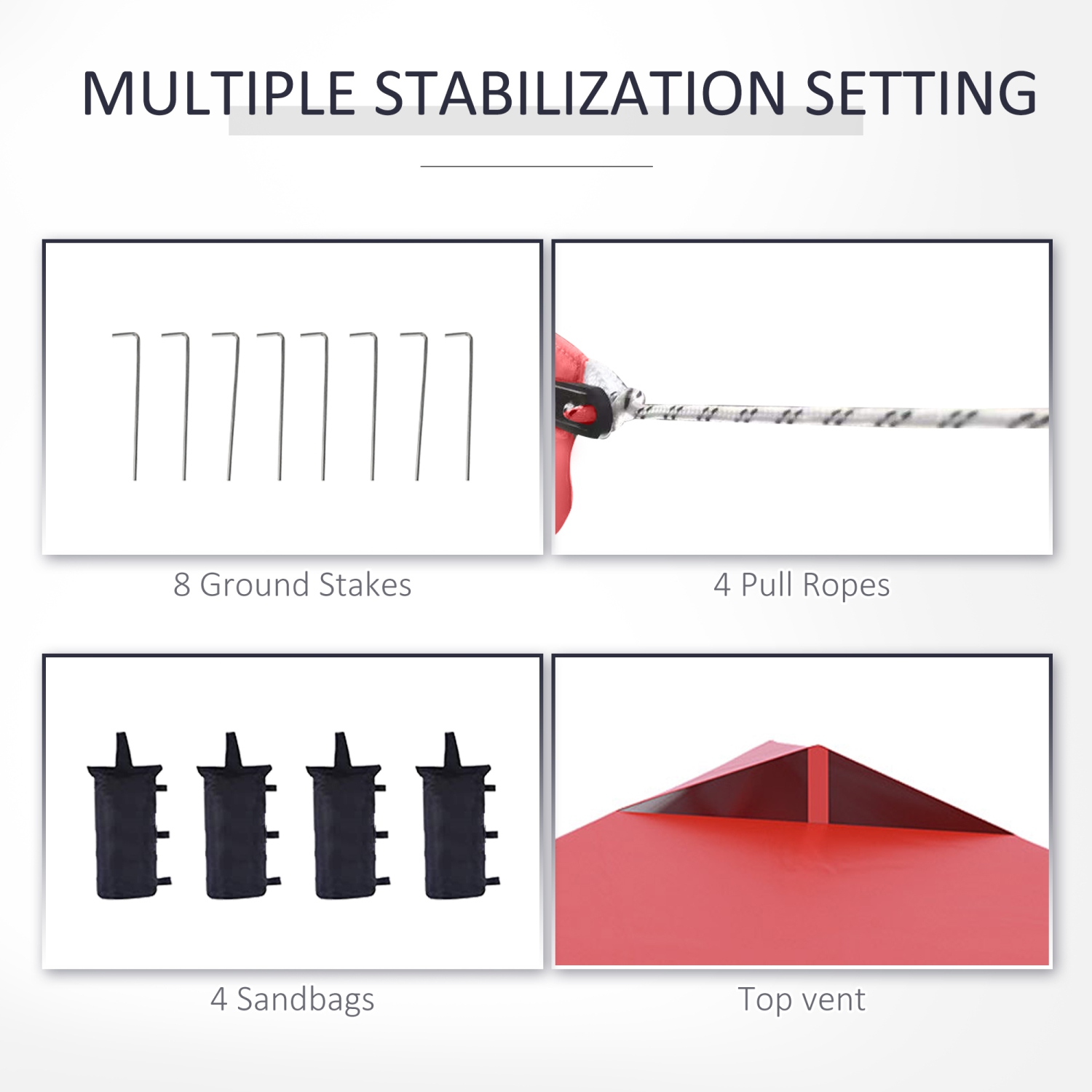 Outsunny 10' x 10' Pop Up Canopy Tent, Instant Sun Shelter, Tents for Parties, with Wheeled Carry Bag, for Outdoor, Garden, Patio, Red