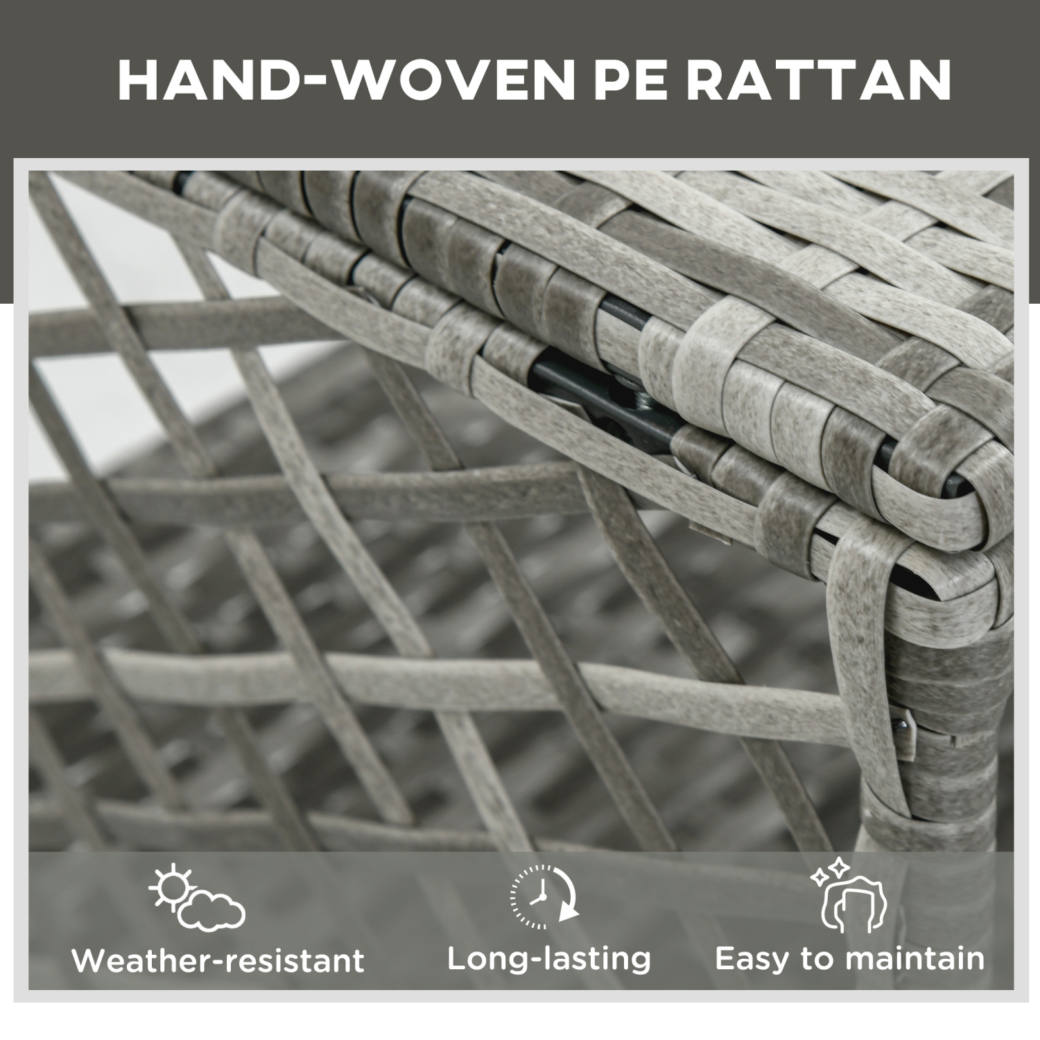 Outsunny 2 Pieces Wicker Patio Lounge Set w/ Cushions, Outdoor PE Rattan Sun Lounger Sets w/ 5-Level Reclining Chaise Chair & Two-tier Glass Top