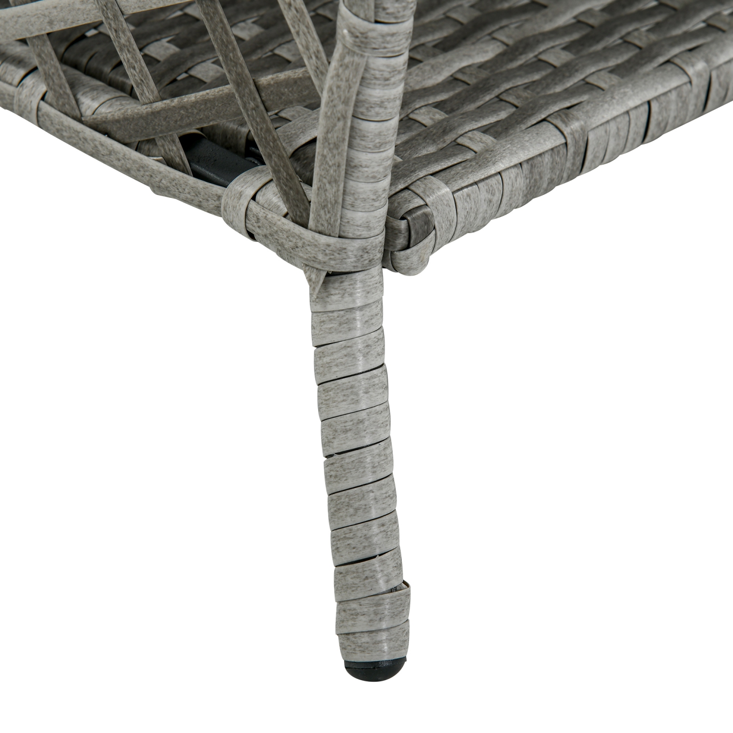 Outsunny 2 Pieces Wicker Patio Lounge Set w/ Cushions, Outdoor PE Rattan Sun Lounger Sets w/ 5-Level Reclining Chaise Chair & Two-tier Glass Top