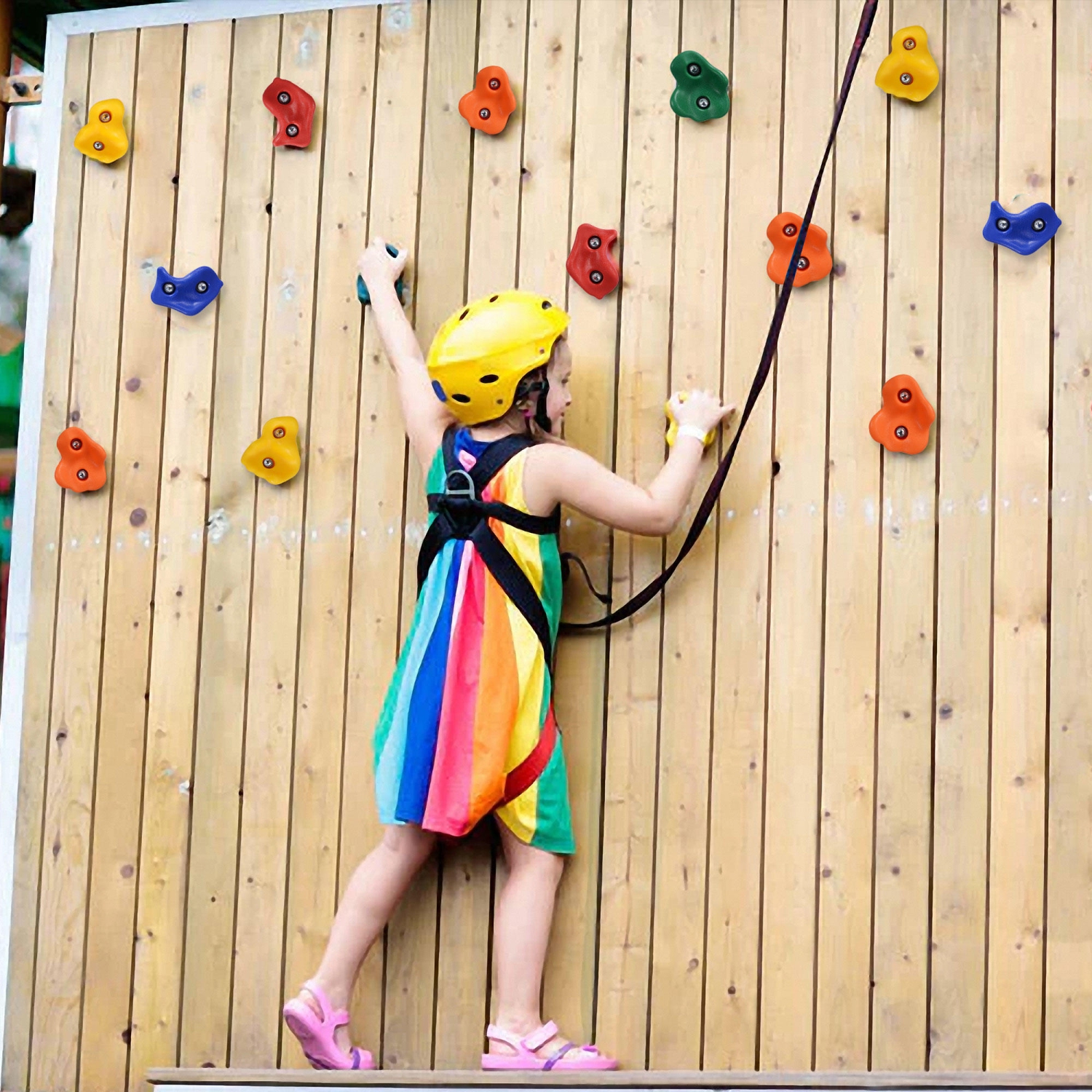 25pcs Rock Climbing Holds for Kids, Indoor Outdoor playground