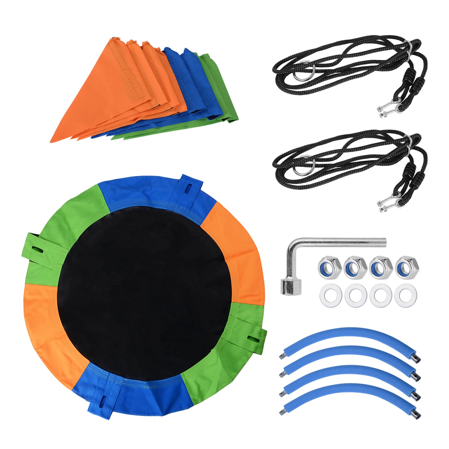 Balançoire d'arbre pour enfants avec corde réglable de 40 po pour pique-nique à la maison en plein air, tissu Oxford 600D - LIVINGbasics®