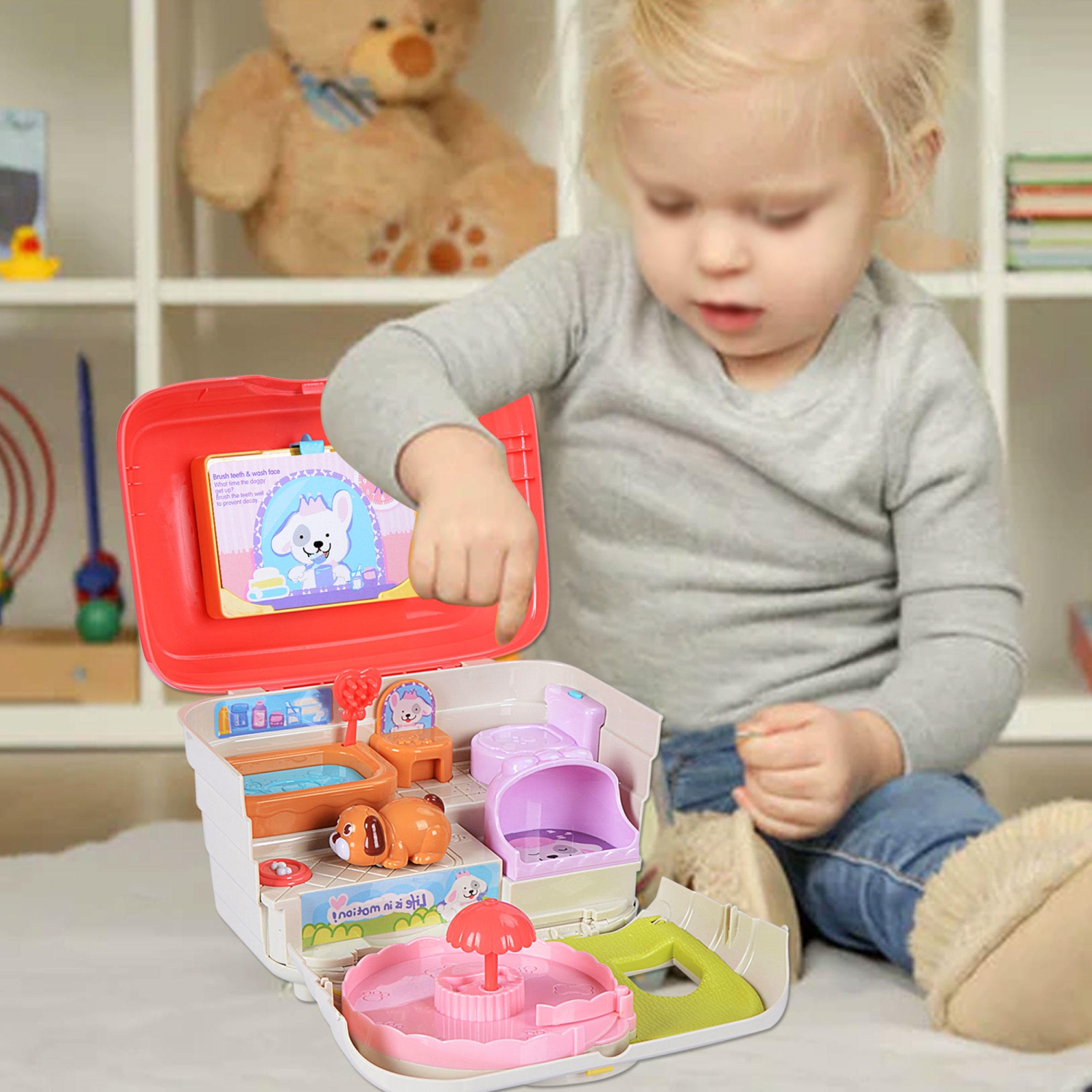 Maison pour chien musicale pour enfants, jouets interactifs pour animaux de compagnie de ToddlerPretend