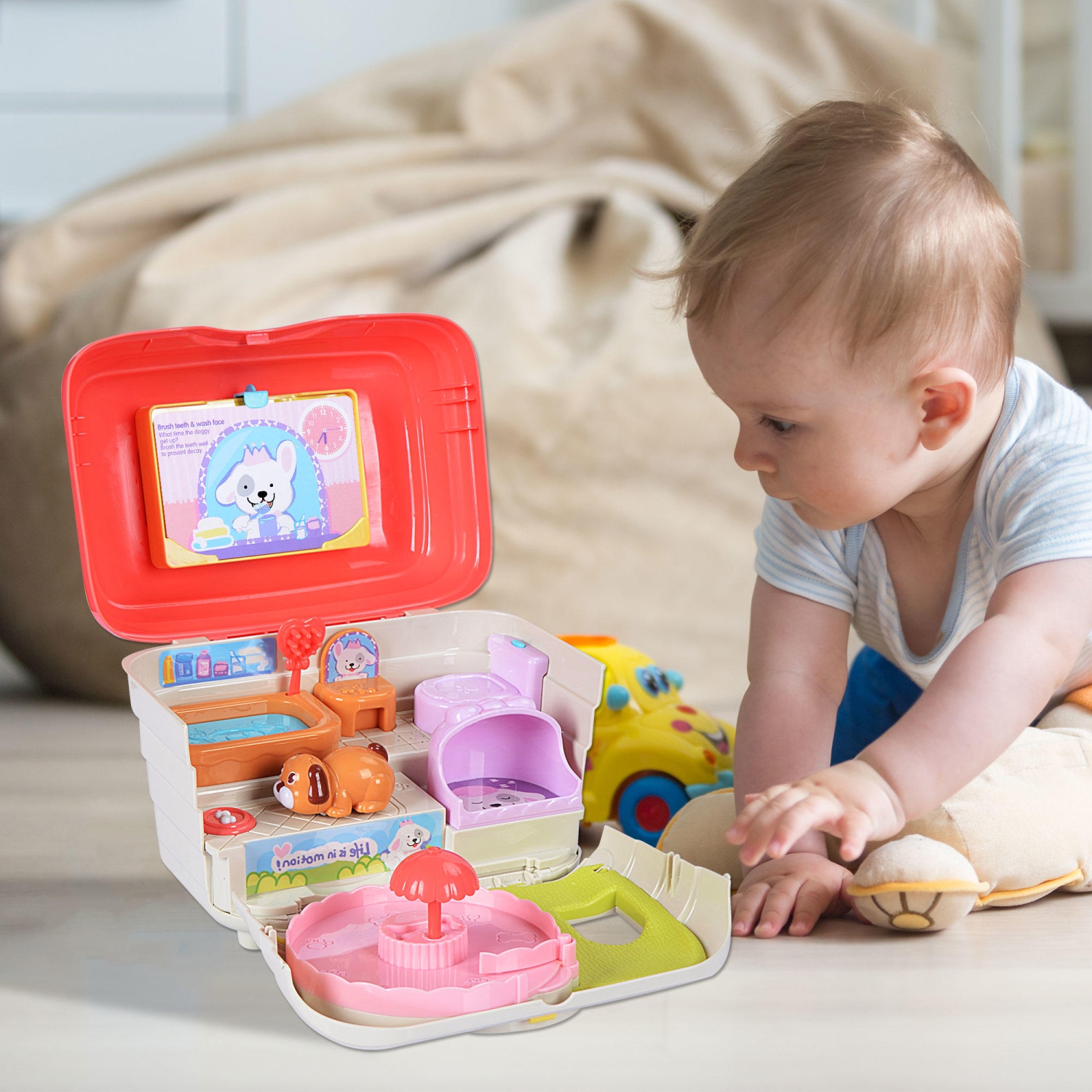 Maison pour chien musicale pour enfants, jouets interactifs pour animaux de compagnie de ToddlerPretend