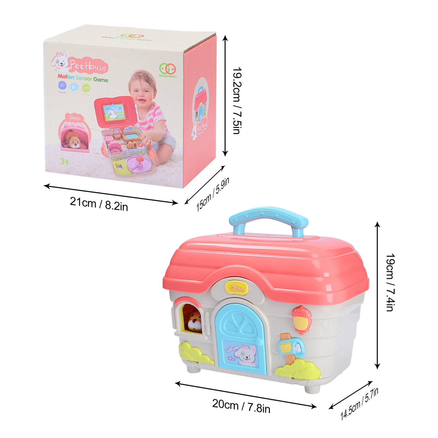 Maison pour chien musicale pour enfants, jouets interactifs pour animaux de compagnie de ToddlerPretend