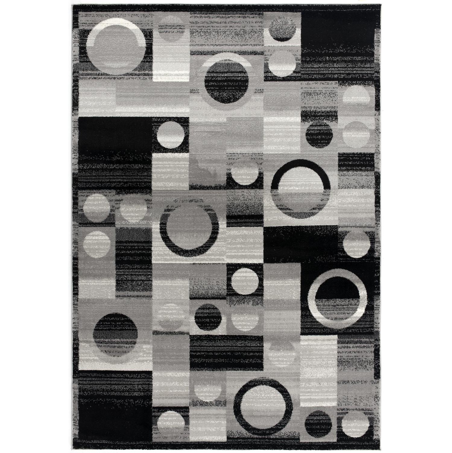 Rug Branch Zamani Contemporary Geometric Black/Grey Indoor Area Rug