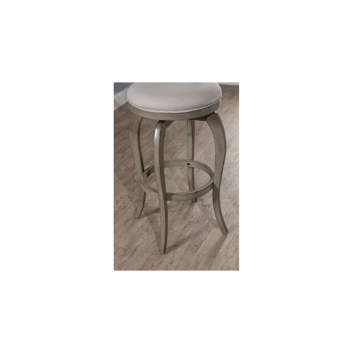 Bowery Hill 25.25" X-Back Fabric Swivel Seat Counter Stool in Aged Gray