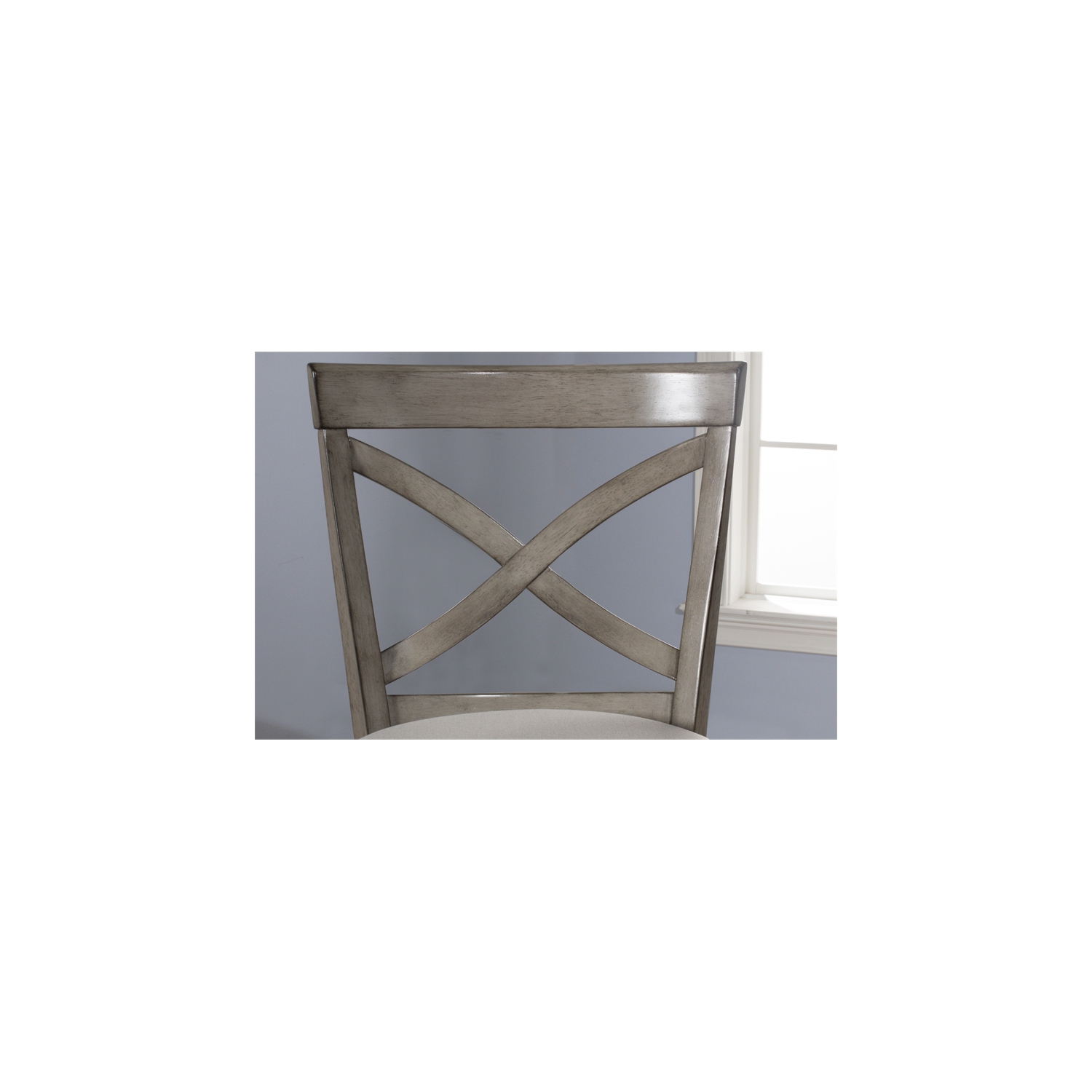 Bowery Hill 25.25" X-Back Fabric Swivel Seat Counter Stool in Aged Gray