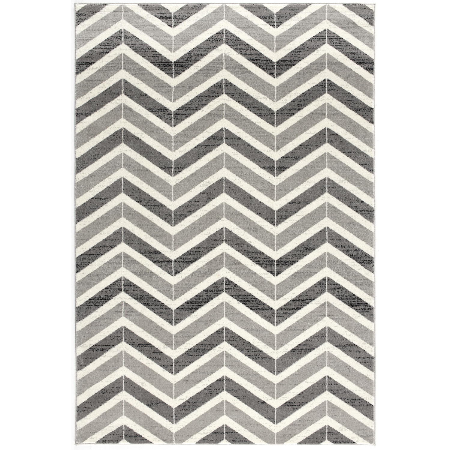 Rug Branch Contemporary Chevron Grey/Beige Indoor Area Rug
