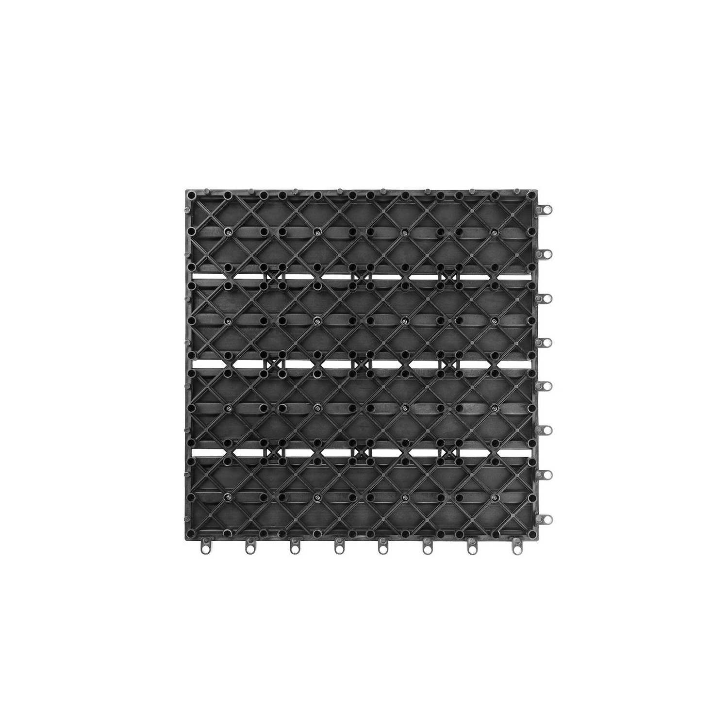 9 Pack Garden Balcony Deck Tiles, 12"x12" Wood Plastic Composite Patio Decking with 4-Slat Pattern Outdoor Flooring Decking for Patio Garden Porch