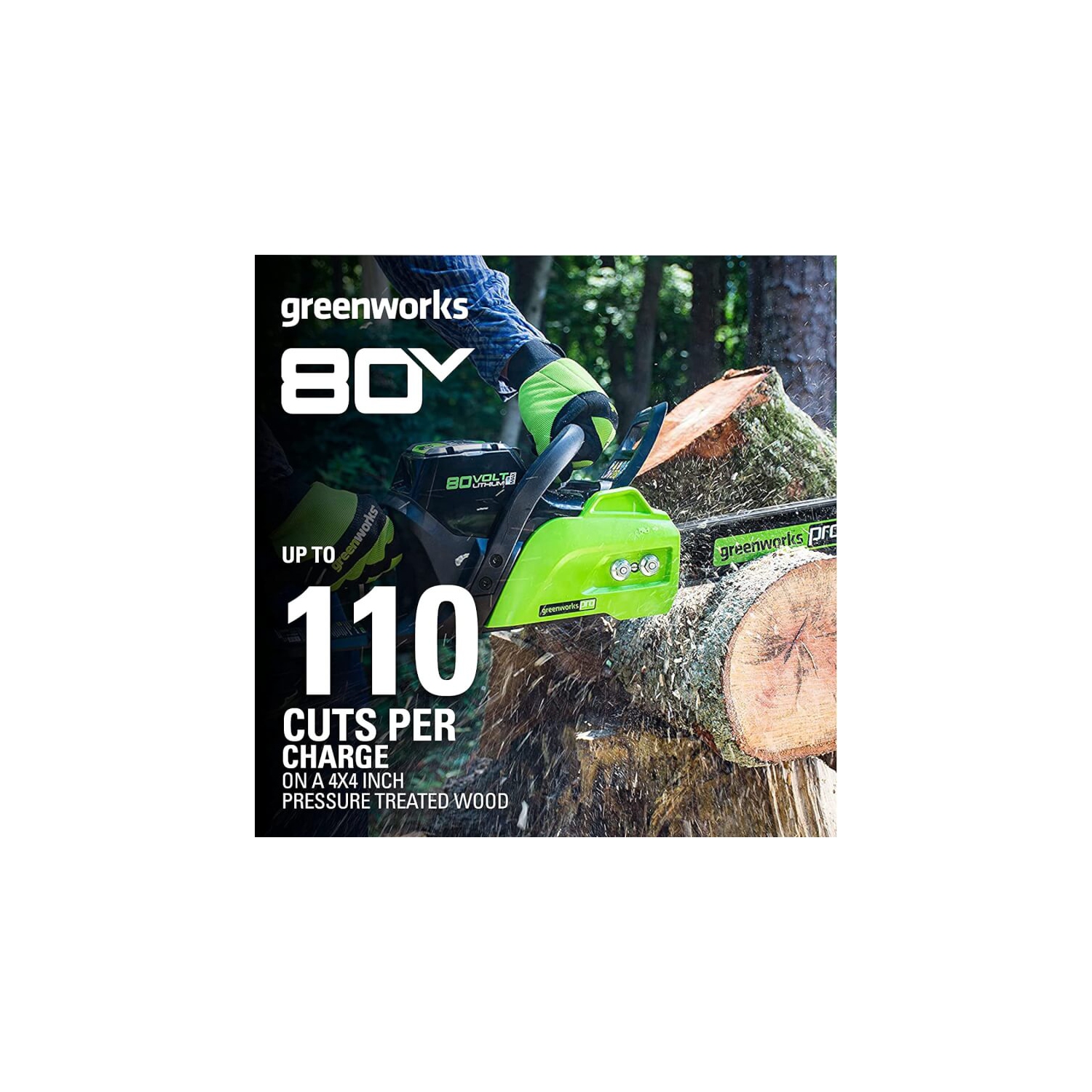 Scie à chaîne sans balais Greenworks PRO 80 V de 16 po avec batterie de 2,0 Ah incluse CS80L211