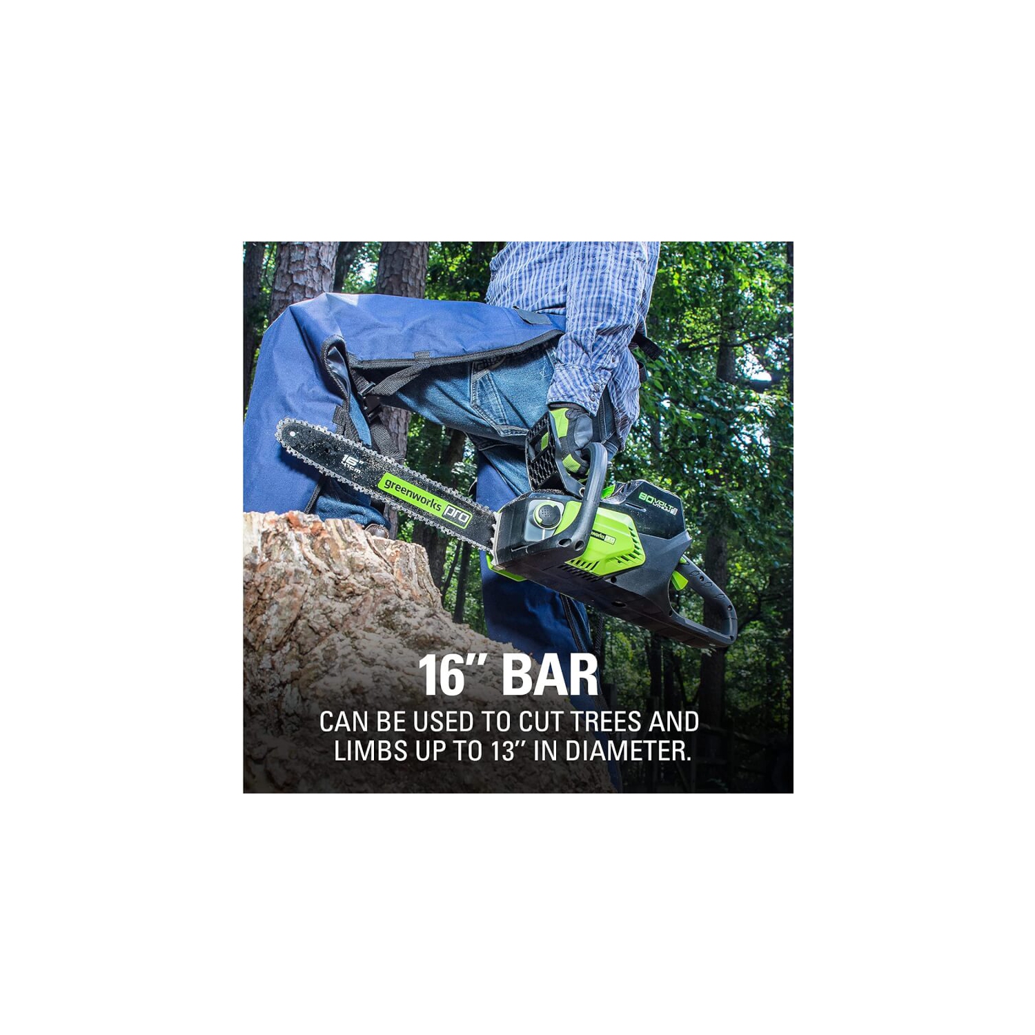 Scie à chaîne sans balais Greenworks PRO 80 V de 16 po avec batterie de 2,0 Ah incluse CS80L211