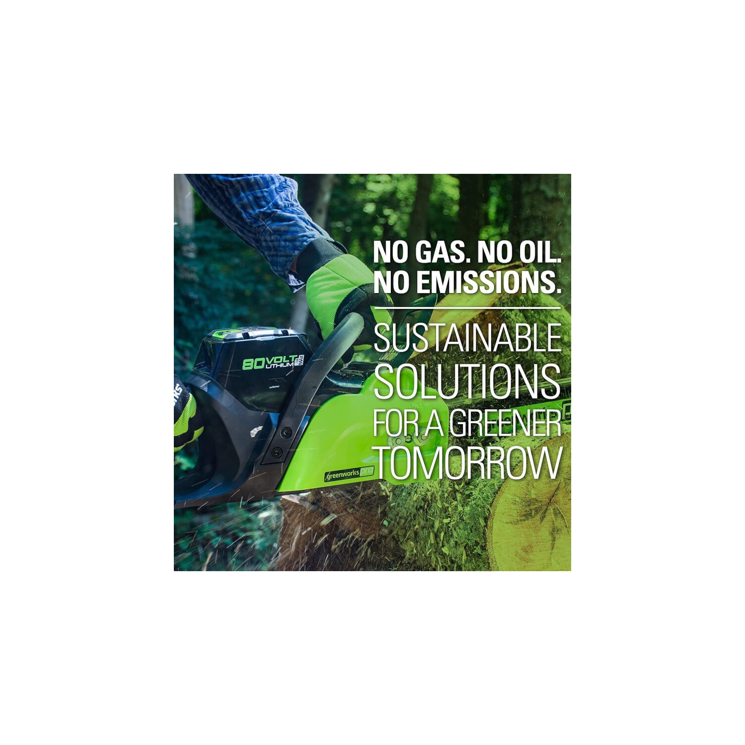 Scie à chaîne sans balais Greenworks PRO 80 V de 16 po avec batterie de 2,0 Ah incluse CS80L211