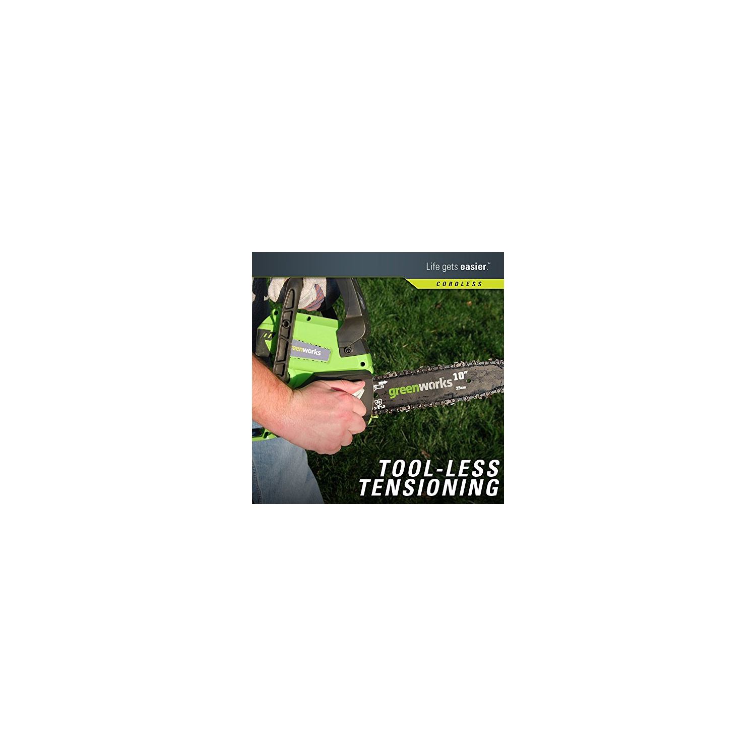 Greenworks 2000102 24V 10-Inch Cordless Chainsaw, Battery and Charger Not Included