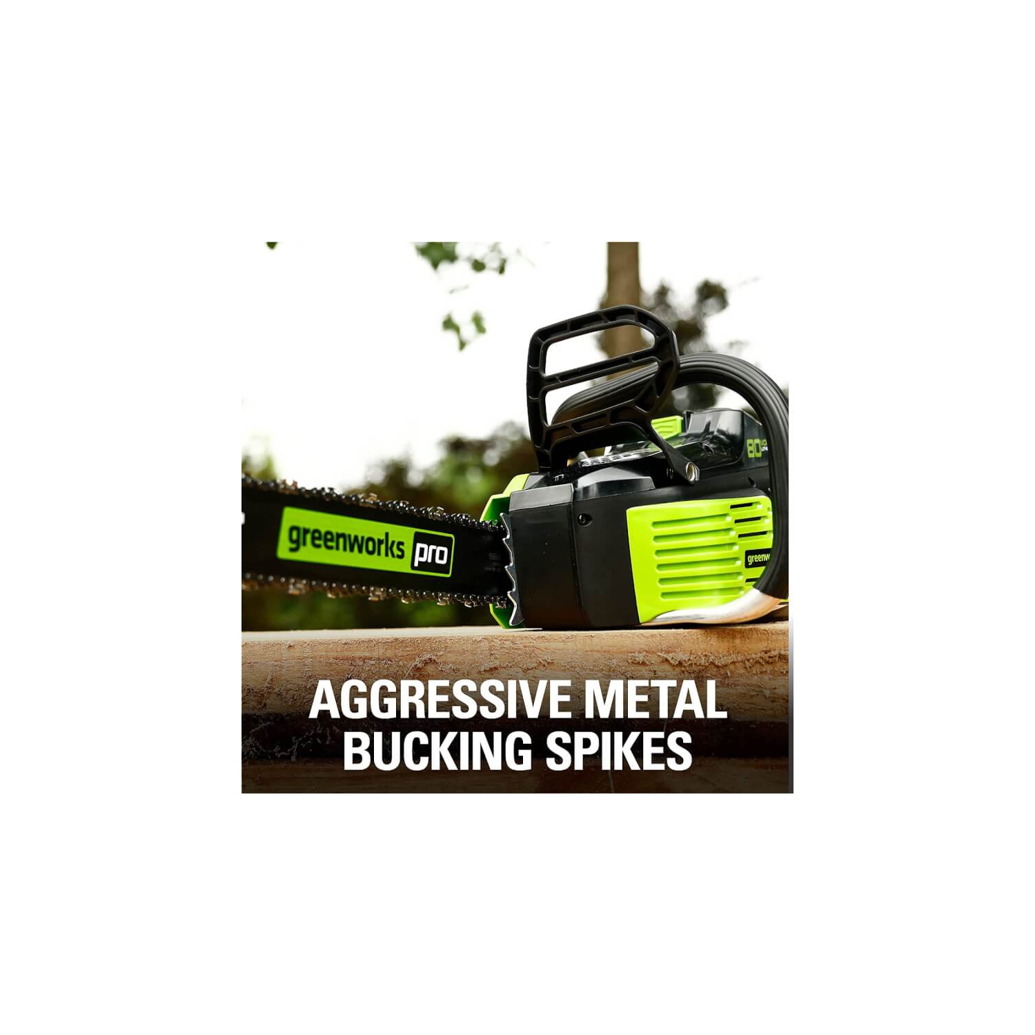 Scie à chaîne sans fil Greenworks PRO 80 V, 18 po, batterie de 2,0 Ah incluse