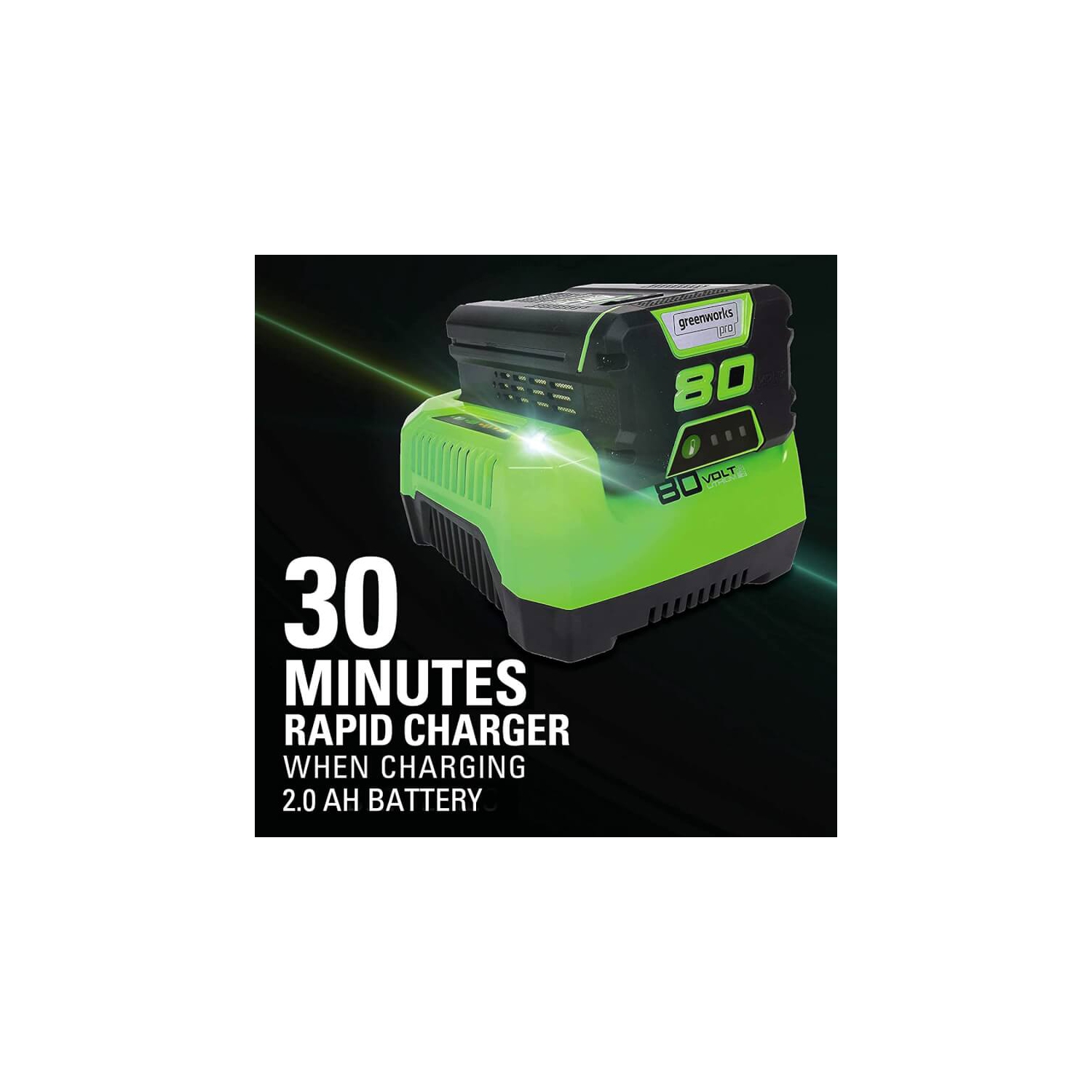 Scie à chaîne sans fil Greenworks PRO 80 V, 18 po, batterie de 2,0 Ah incluse