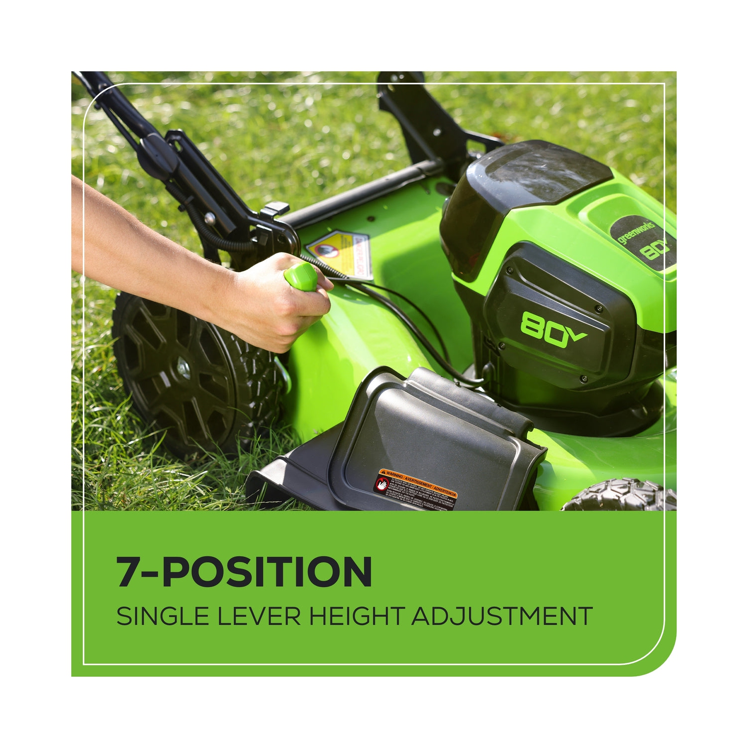 Tondeuse à pousser sans fil sans balais Greenworks 80&nbsp;V, 21 po, batterie 4,0&nbsp;Ah et chargeur inclus [75 outils compatibles et plus]