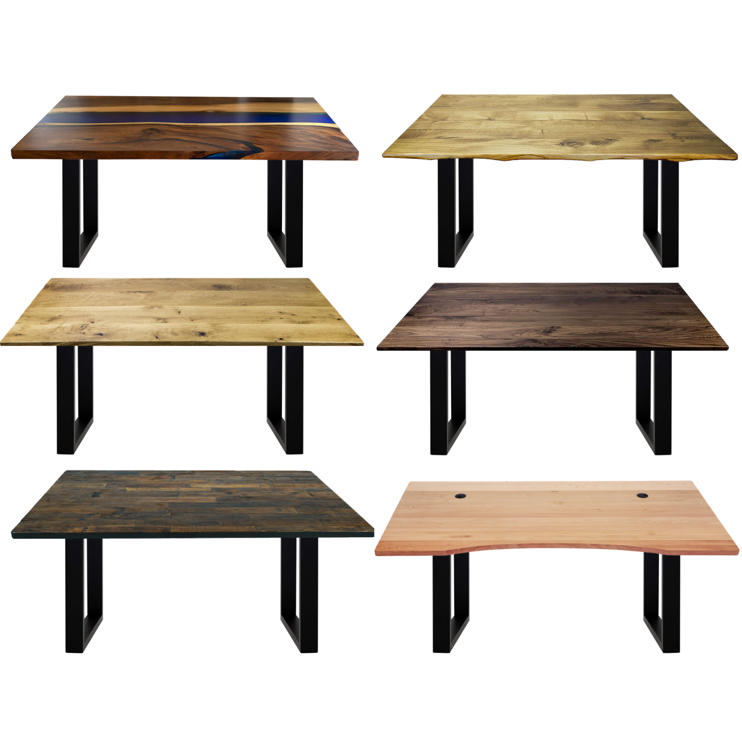 Ensemble de 2 pieds de table en acier au carbone AnthroDesk. pour salle à manger, terrasse, table basse, bureau, bureau à domicile avec revêtement en