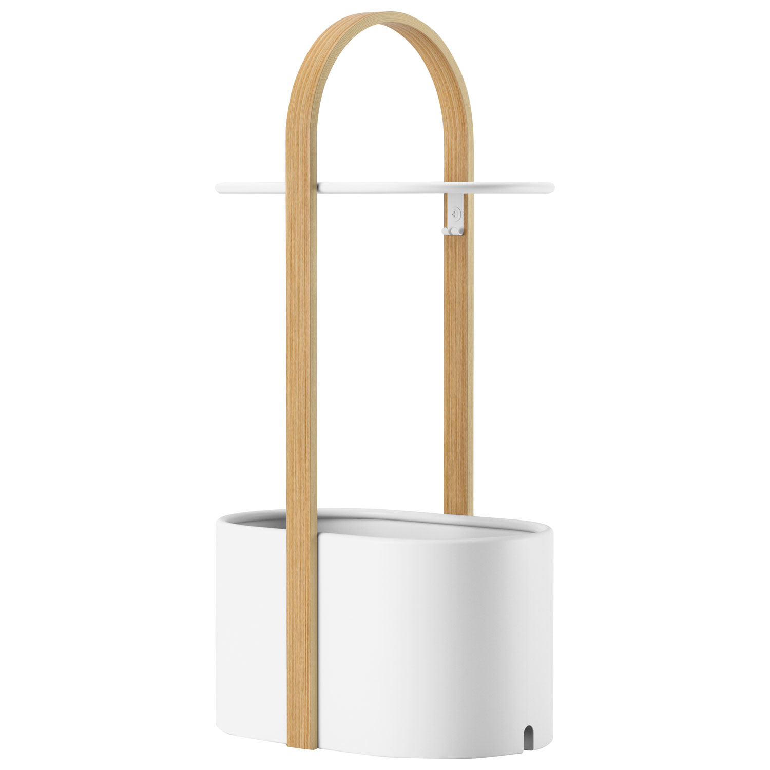 Table d'extrémité ovale moderne Bellwood - Blanc/Naturel