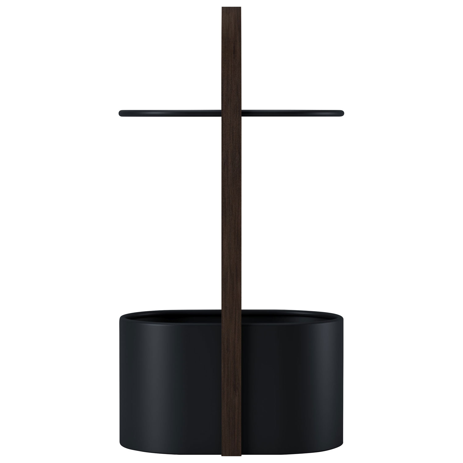 Table d'extrémité ovale moderne Bellwood - Blanc/Noyer