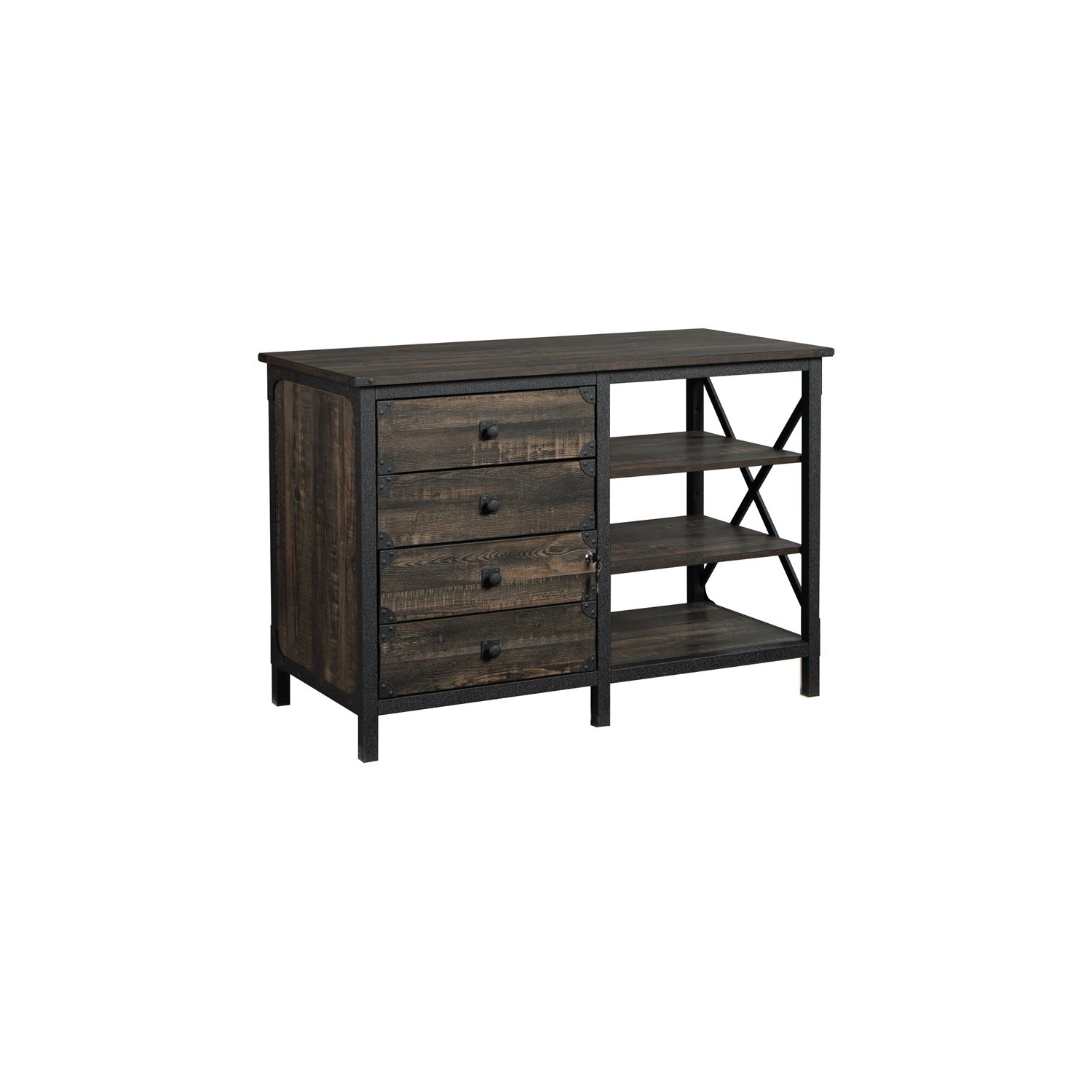 Petit bahut Pemberly Row en bois d’ingénierie et chêne carbone