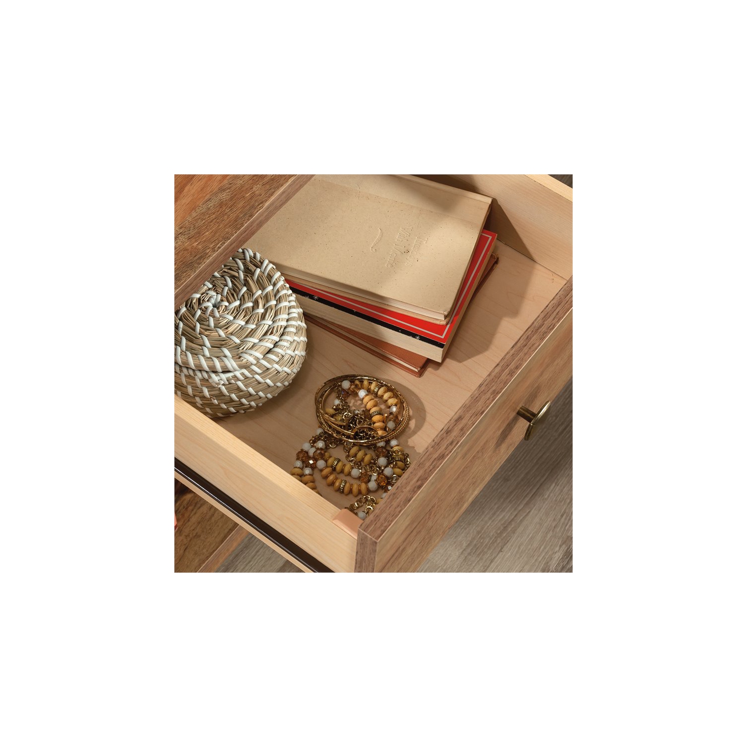 Pemberly Row 1 Drawer Wooden Nightstand in Sindoori Mango