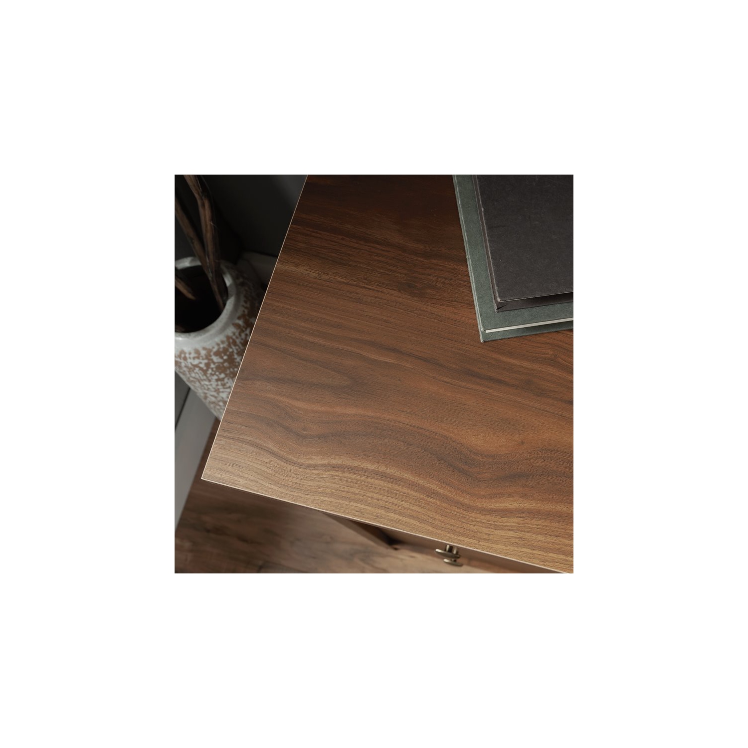 Pemberly Row Contemporary 6 Drawer Wooden Dresser in Grand Walnut