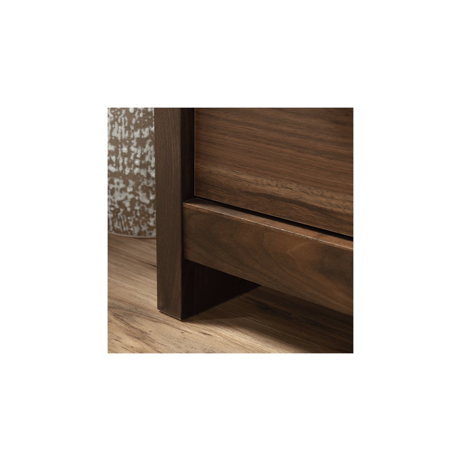 Pemberly Row Contemporary 6 Drawer Wooden Dresser in Grand Walnut