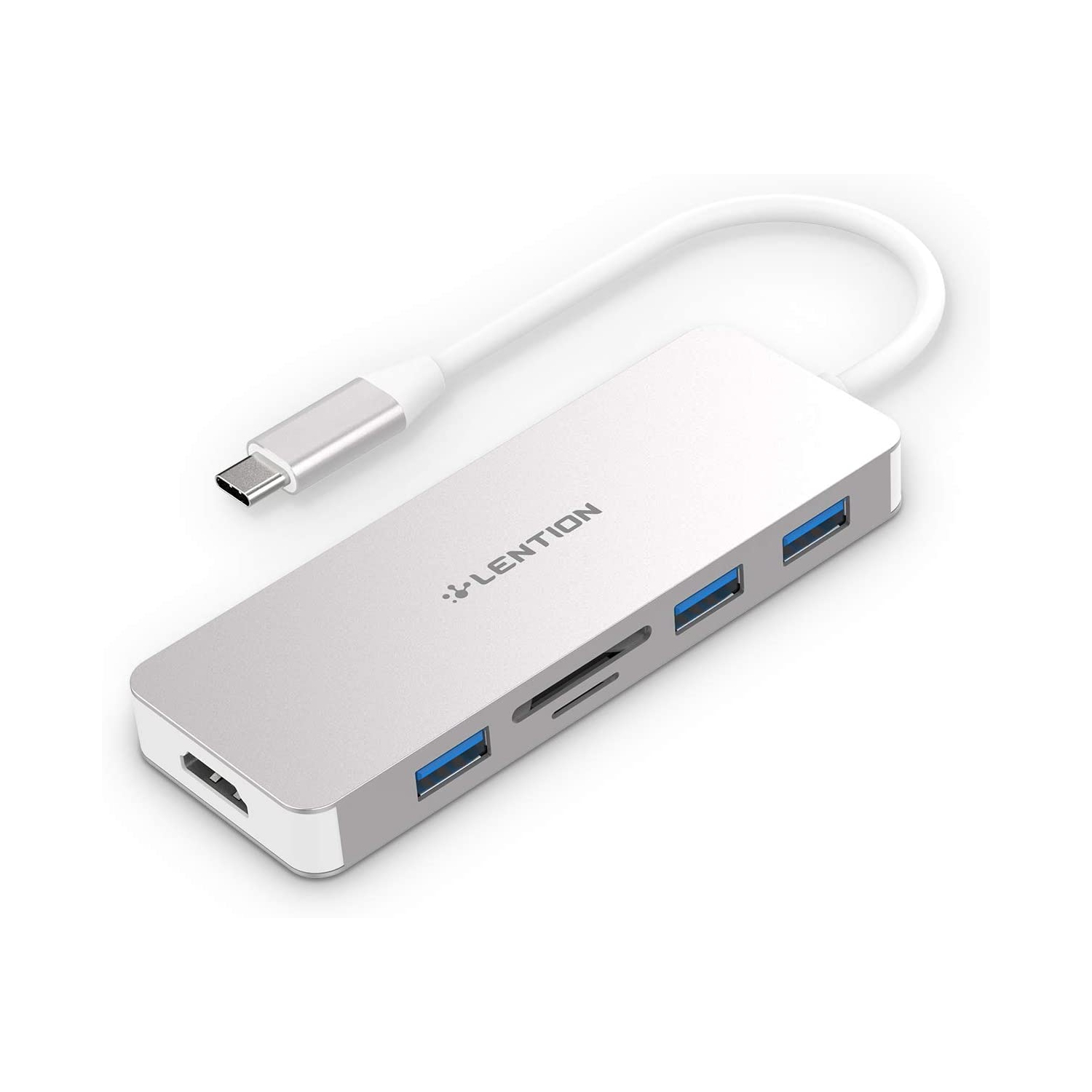 USB C Hub with 4K HDMI, 3 USB 3.0, SD/Micro SD Card Reader Compatible MacBook Pro , New Mac Air/Surface,Multi-Port Adapter