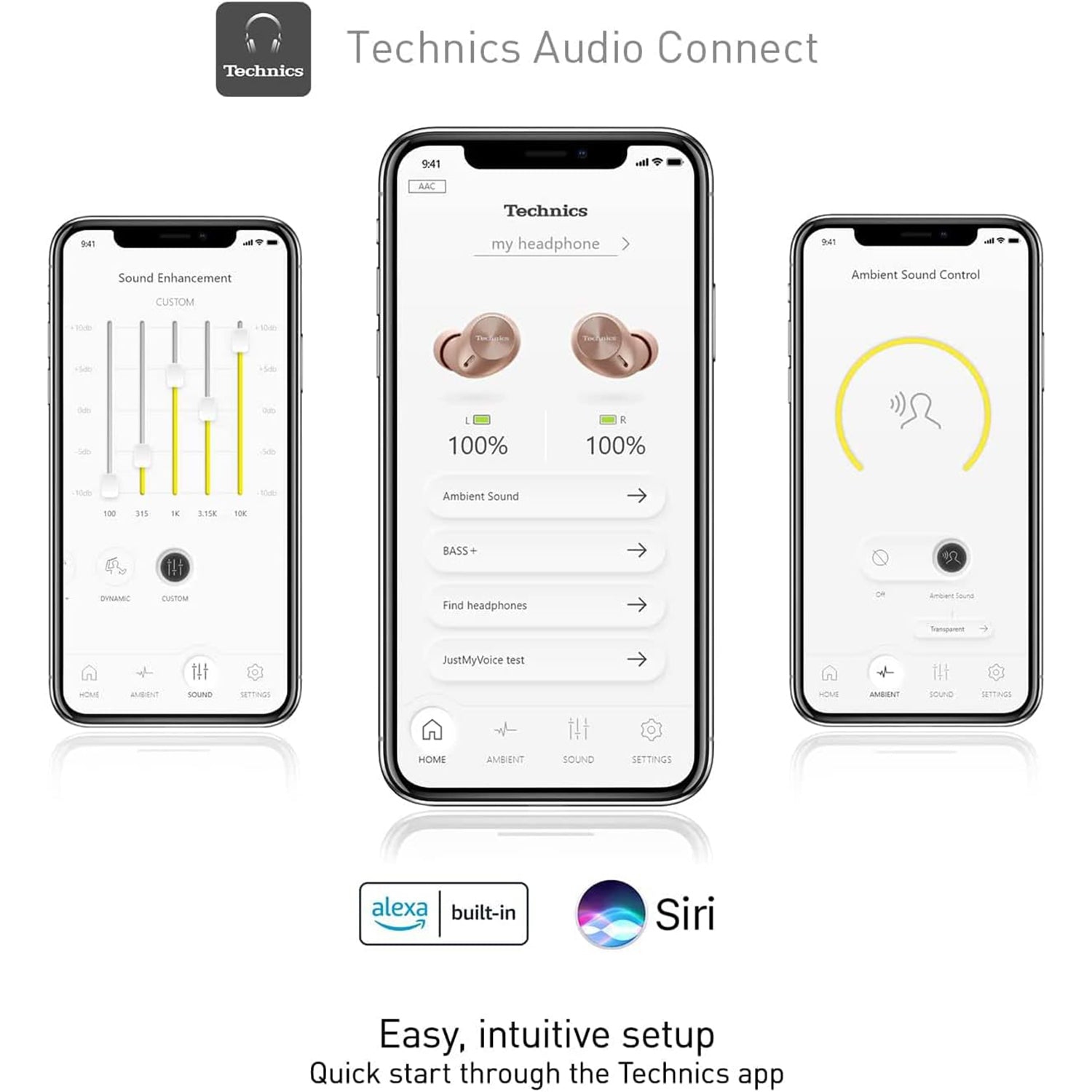 Écouteurs sans fil avec 4 tailles d'embouts en silicone or rose