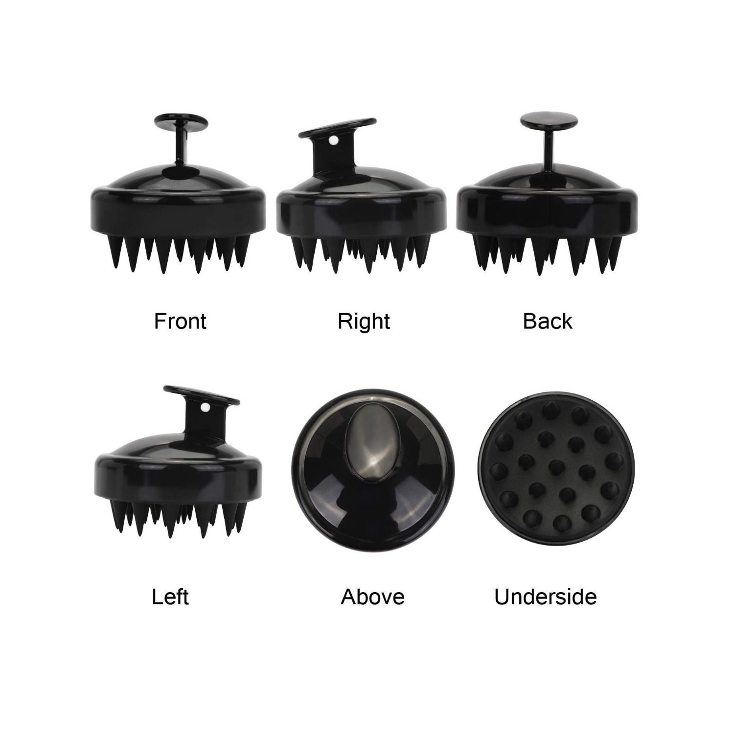 2Pcs Hair Scrub Black Scalp Massager Hair Brush Use as Shower Brush for All Hair Types, Women, Men, Children, and Pets