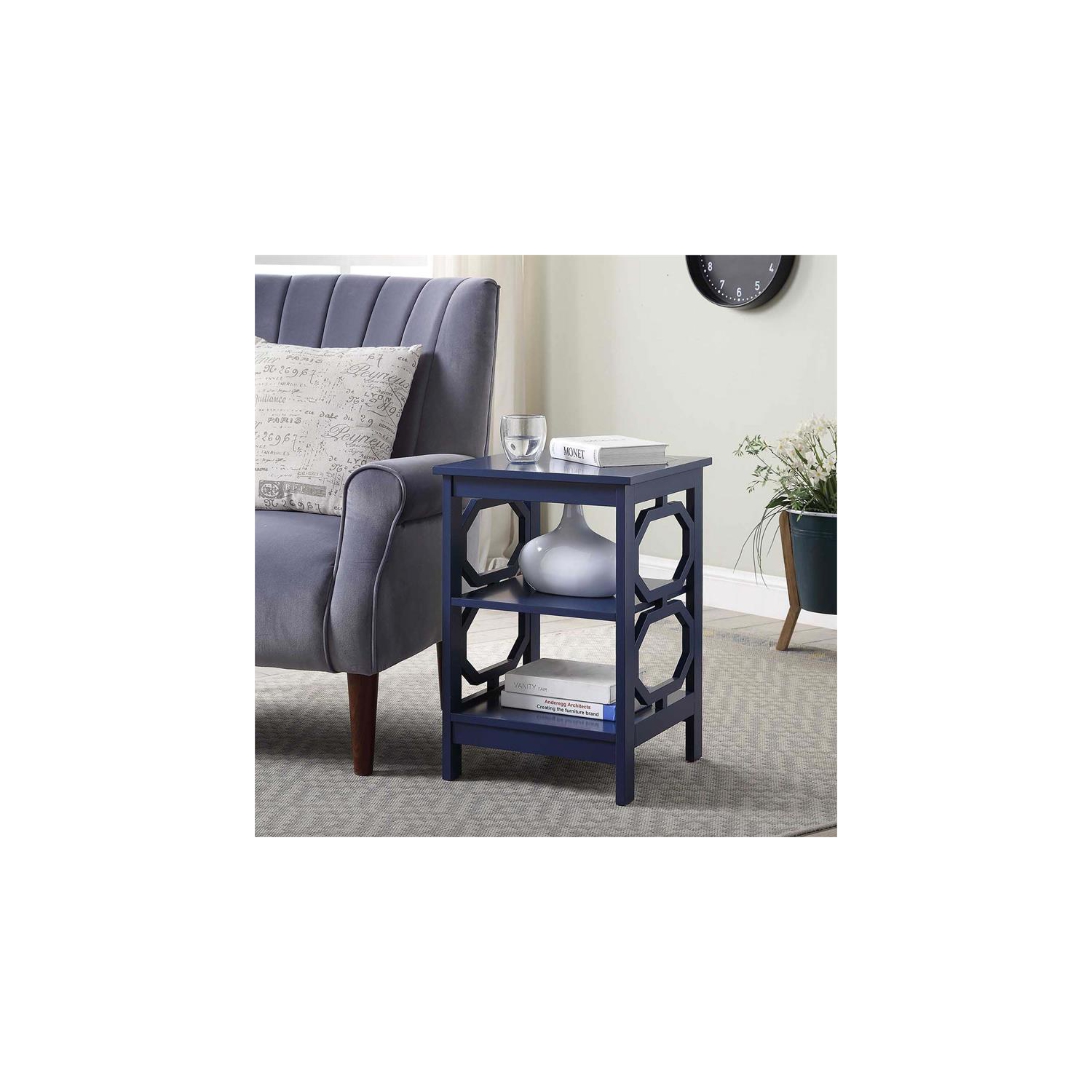 Pemberly Row End Table in Cobalt Blue Wood Finish
