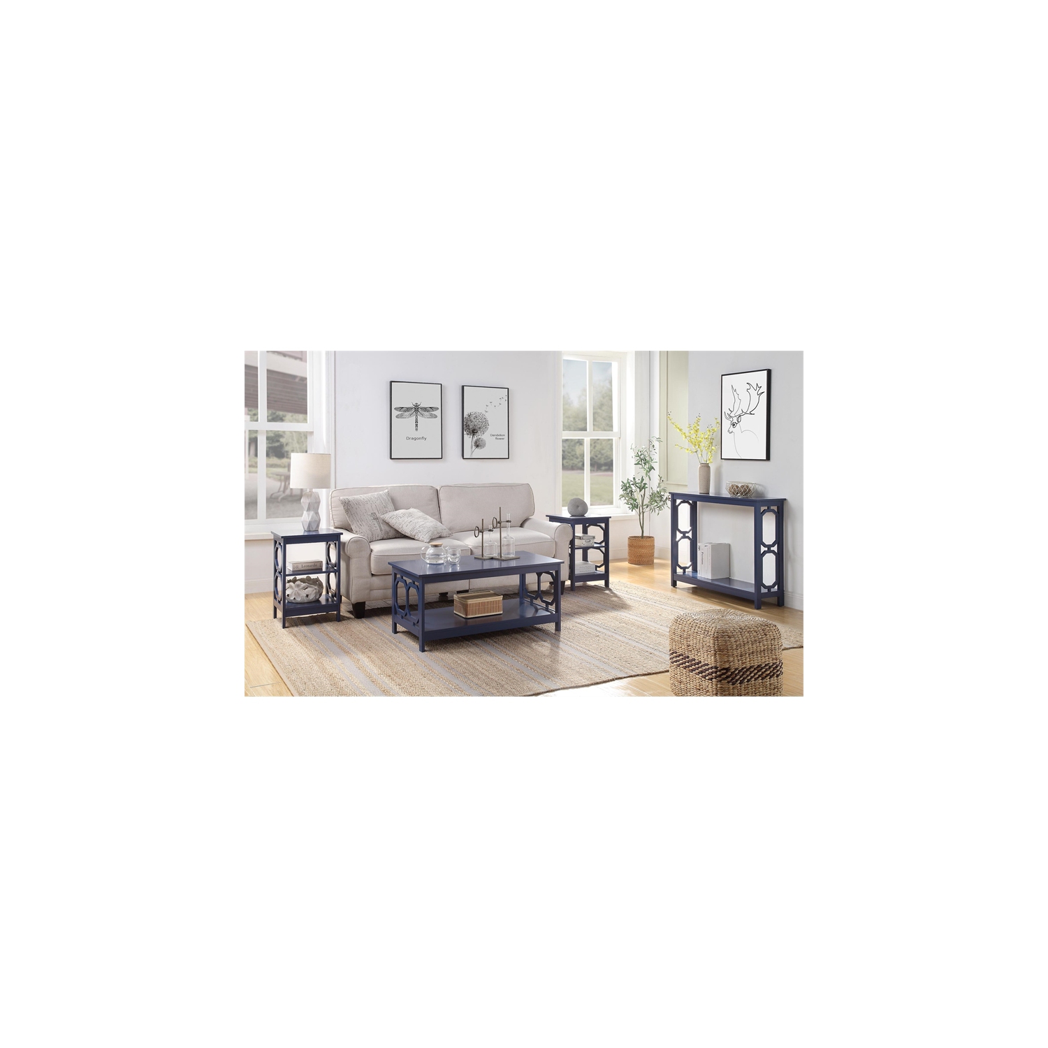 Pemberly Row End Table in Cobalt Blue Wood Finish