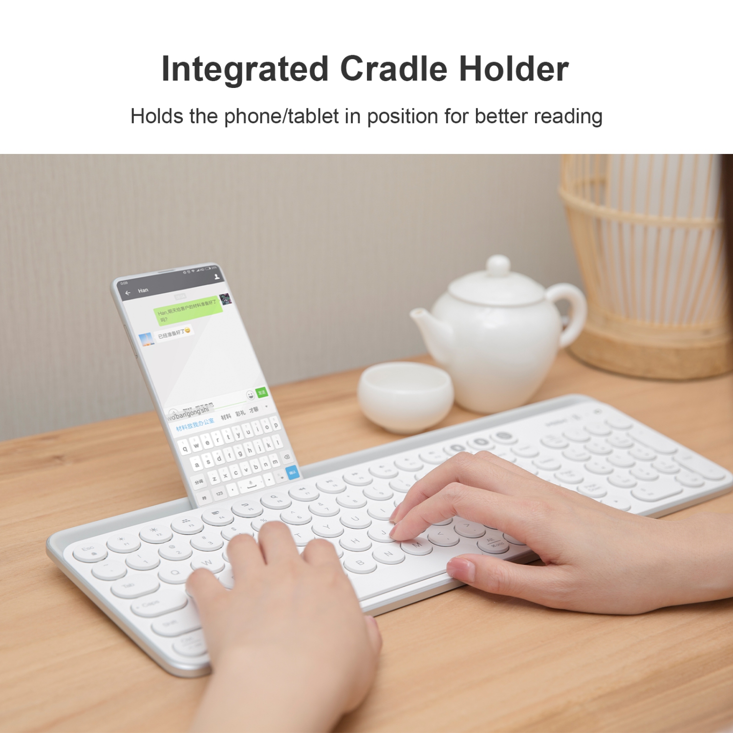 XIAOMI MIIIW K02 Dual-Mode Wireless Bluetooth Universal Keyboard, Scissor Switch, 102-Key, White