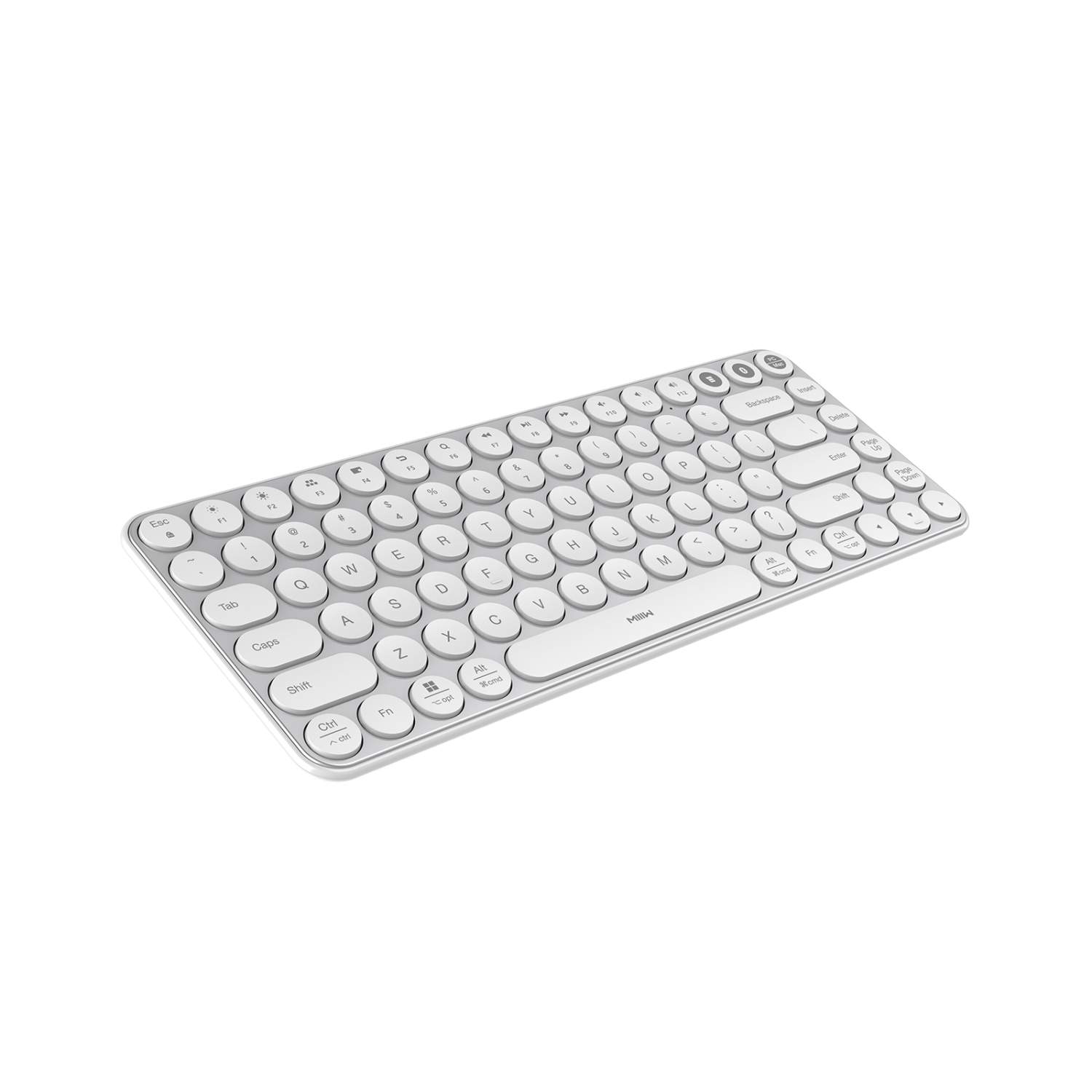 XIAOMI MIIIW K07 Dual Mode Wireless Bluetooth Keyboard, Portable Mini Keyboard (BT 4.2+2.4G USB), 85Keys, White